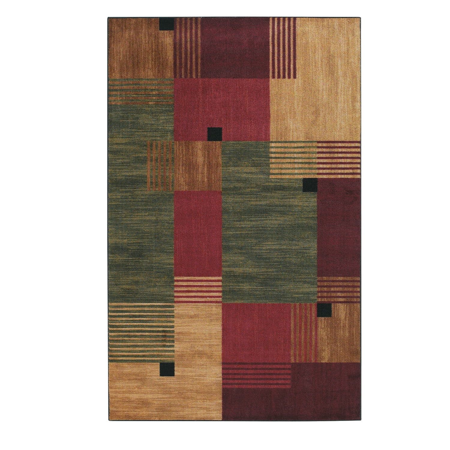 Multicolor Geometric Tufted Synthetic 6' x 9' Area Rug