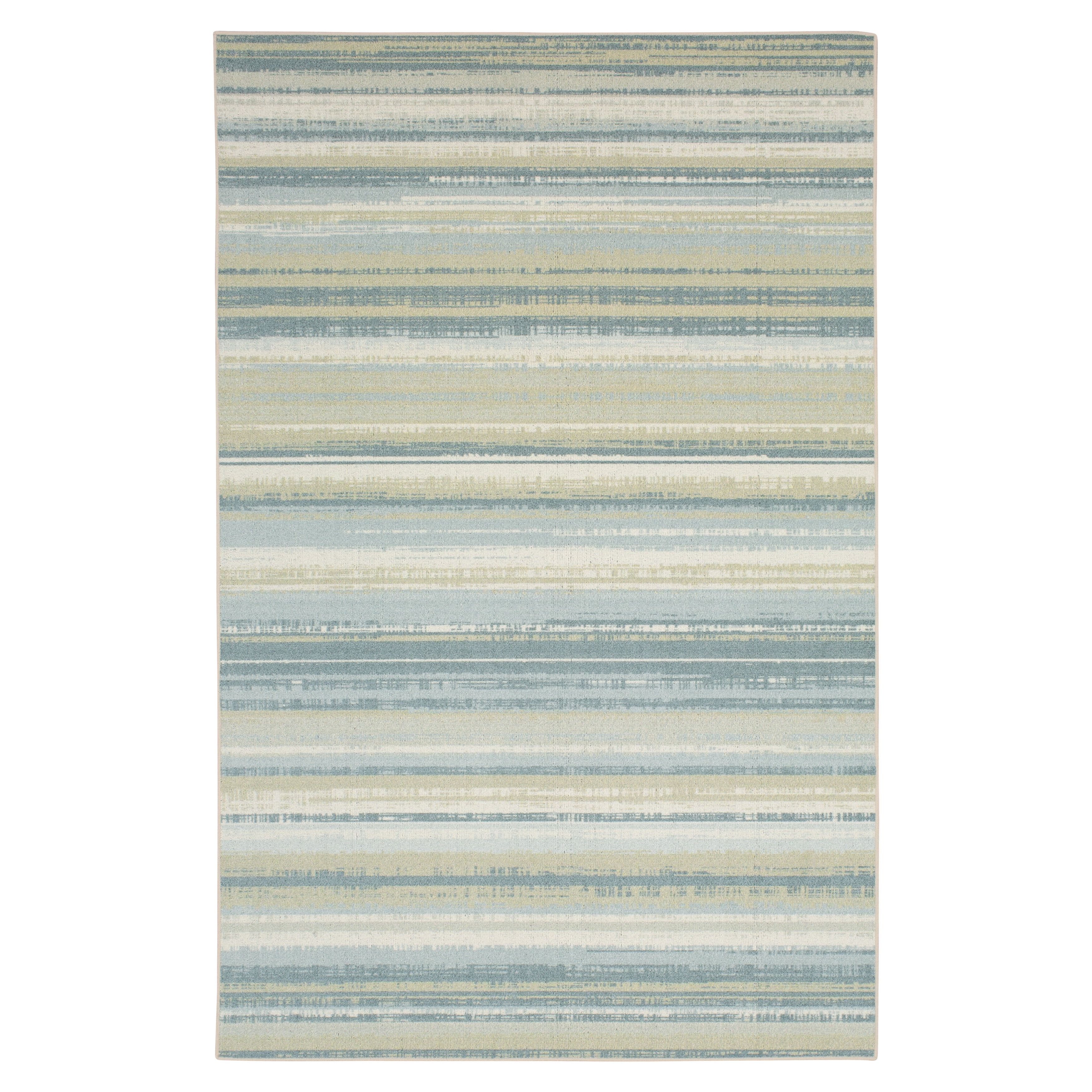 Natural Stripe Tufted Synthetic Rectangular Area Rug, 7' 6" x 10'