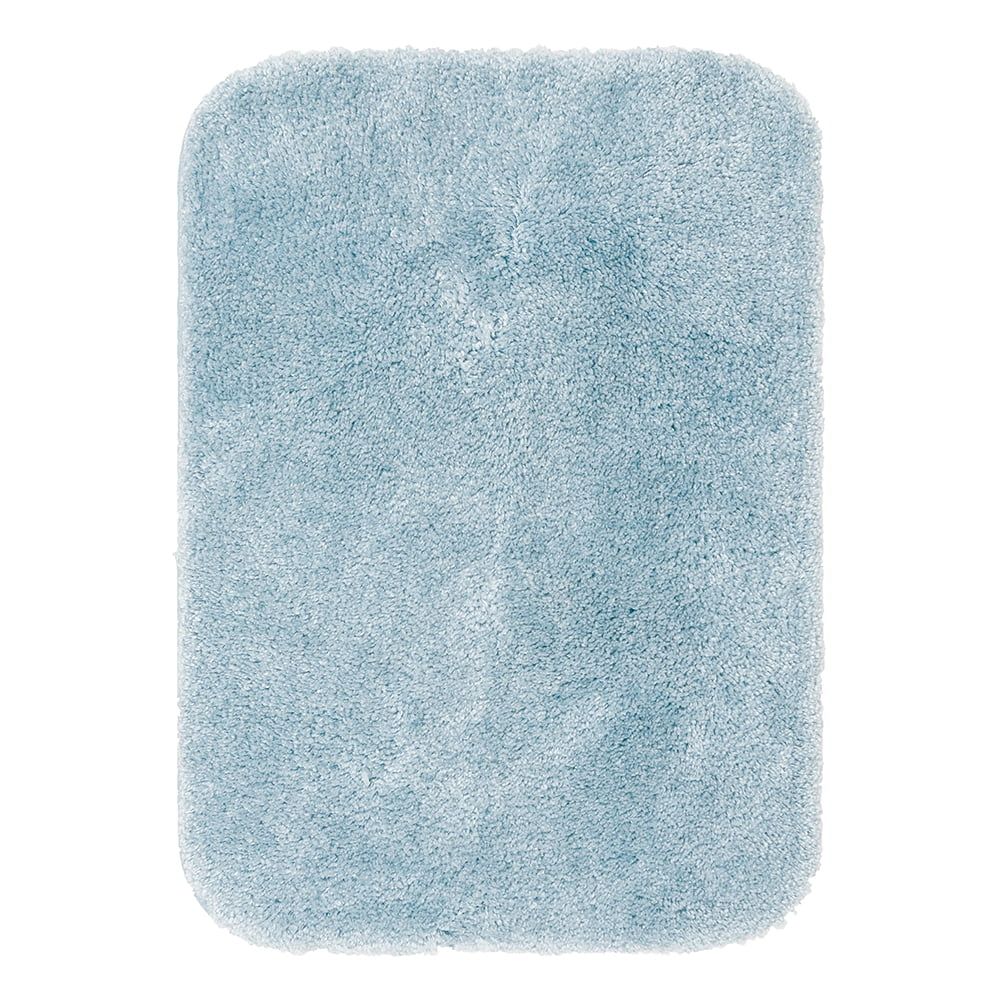 Luxurious Diamond Blue Plush Bath Rug 17" x 24"