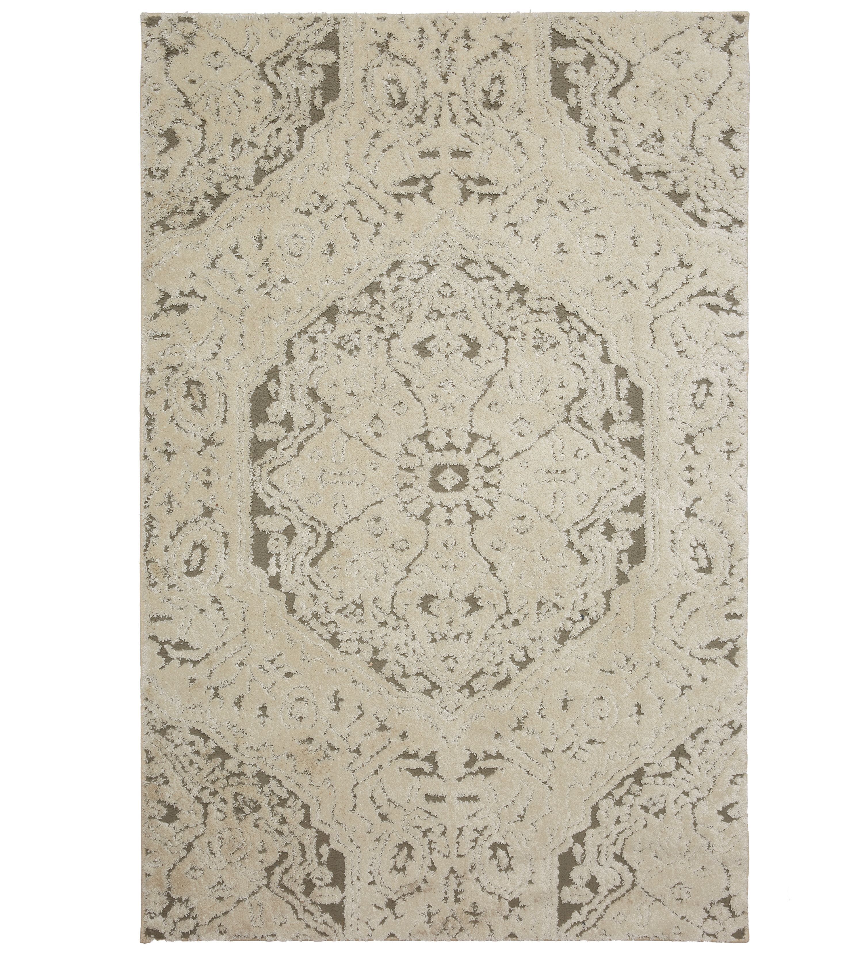 Francesca Light Gray Tufted Shag Area Rug 5' x 8'