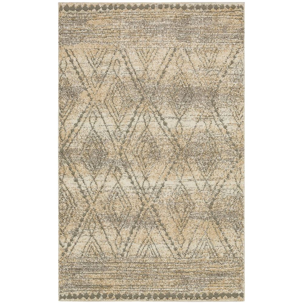 Blue Geometric Rectangular Shag Synthetic Area Rug 60" x 40"