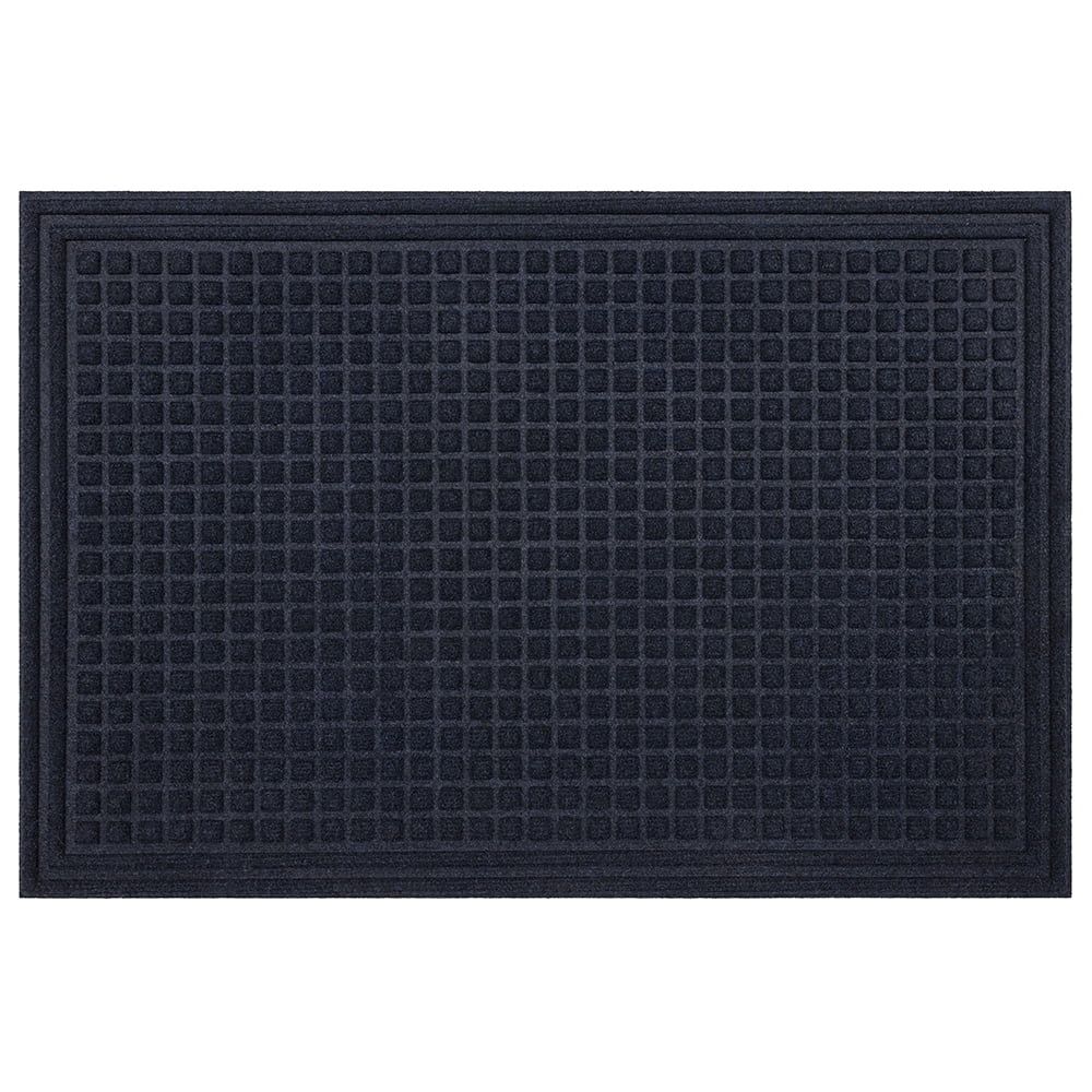 Playful Blue Waffle Grid Rubber Door Mat 3' x 4'