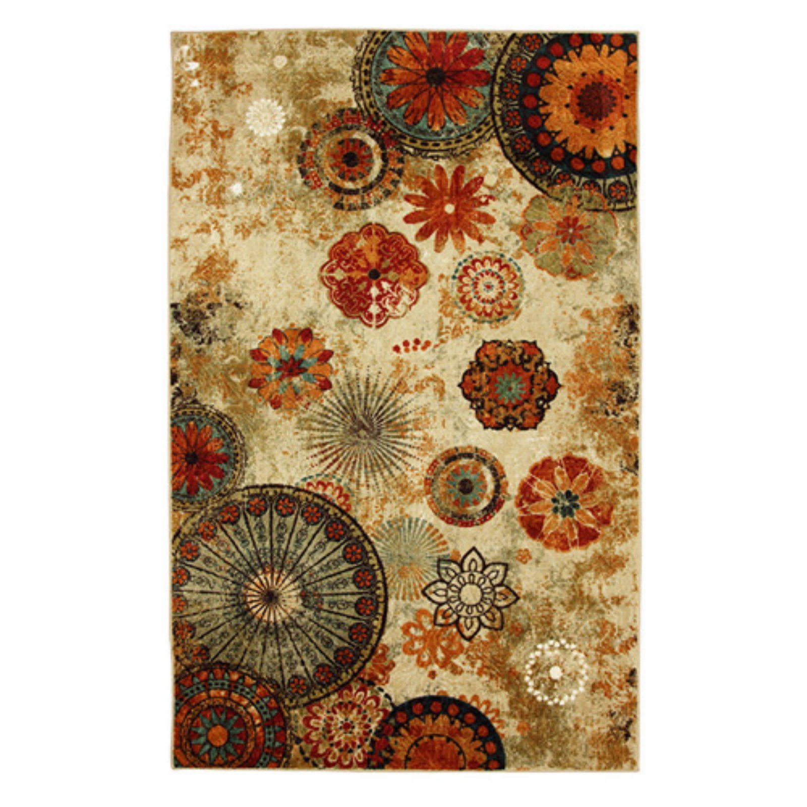 Eclectic Bohemian Medallion Multi-Color Synthetic Area Rug