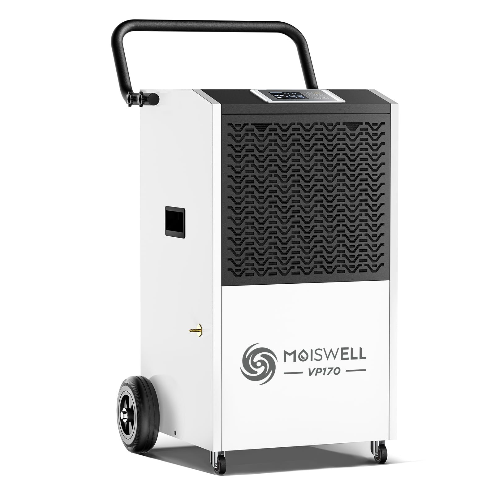 Moiswell 170 Pints White and Black Commercial Dehumidifier with Pump