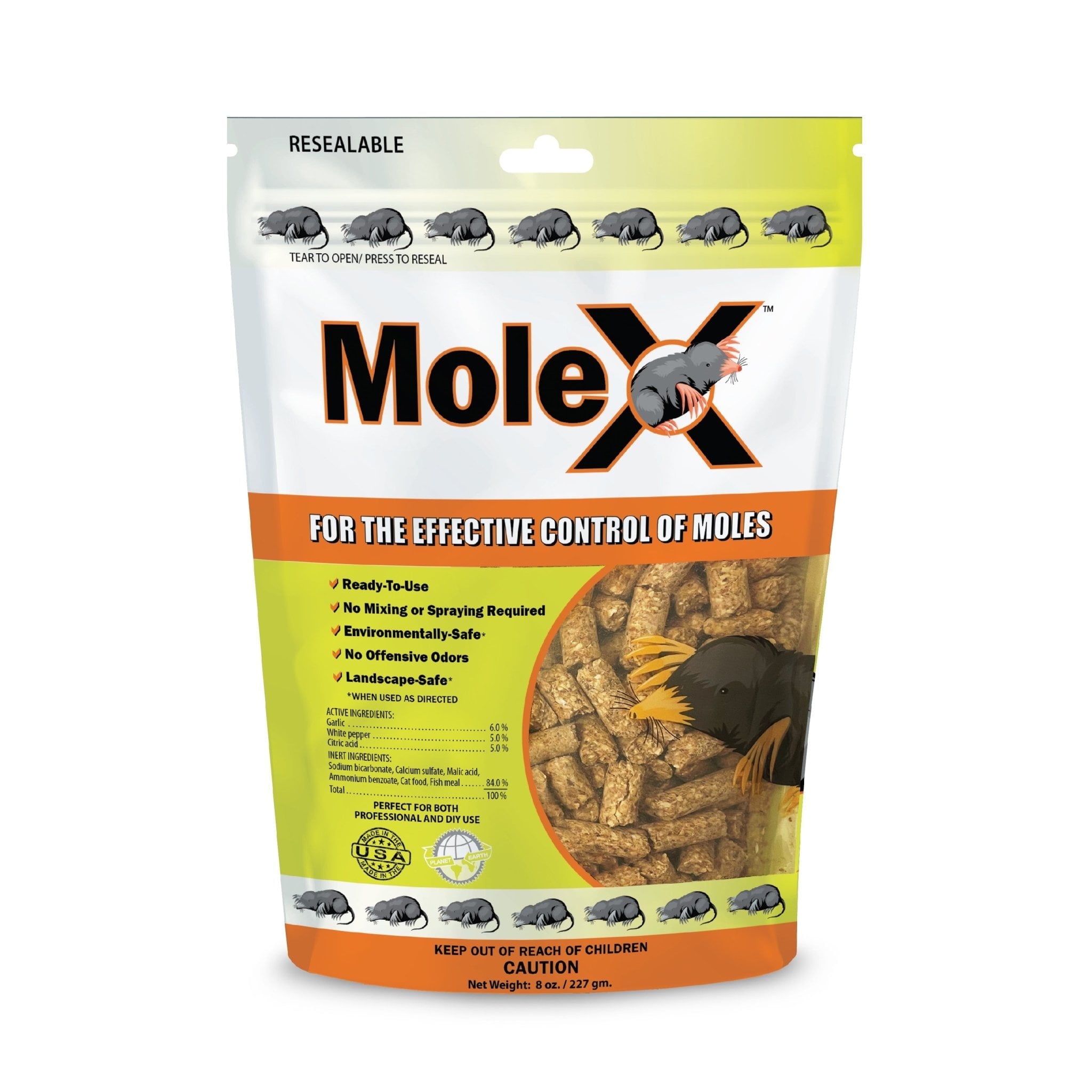 MoleX 8oz Non-Toxic Outdoor Mole Control Pellets