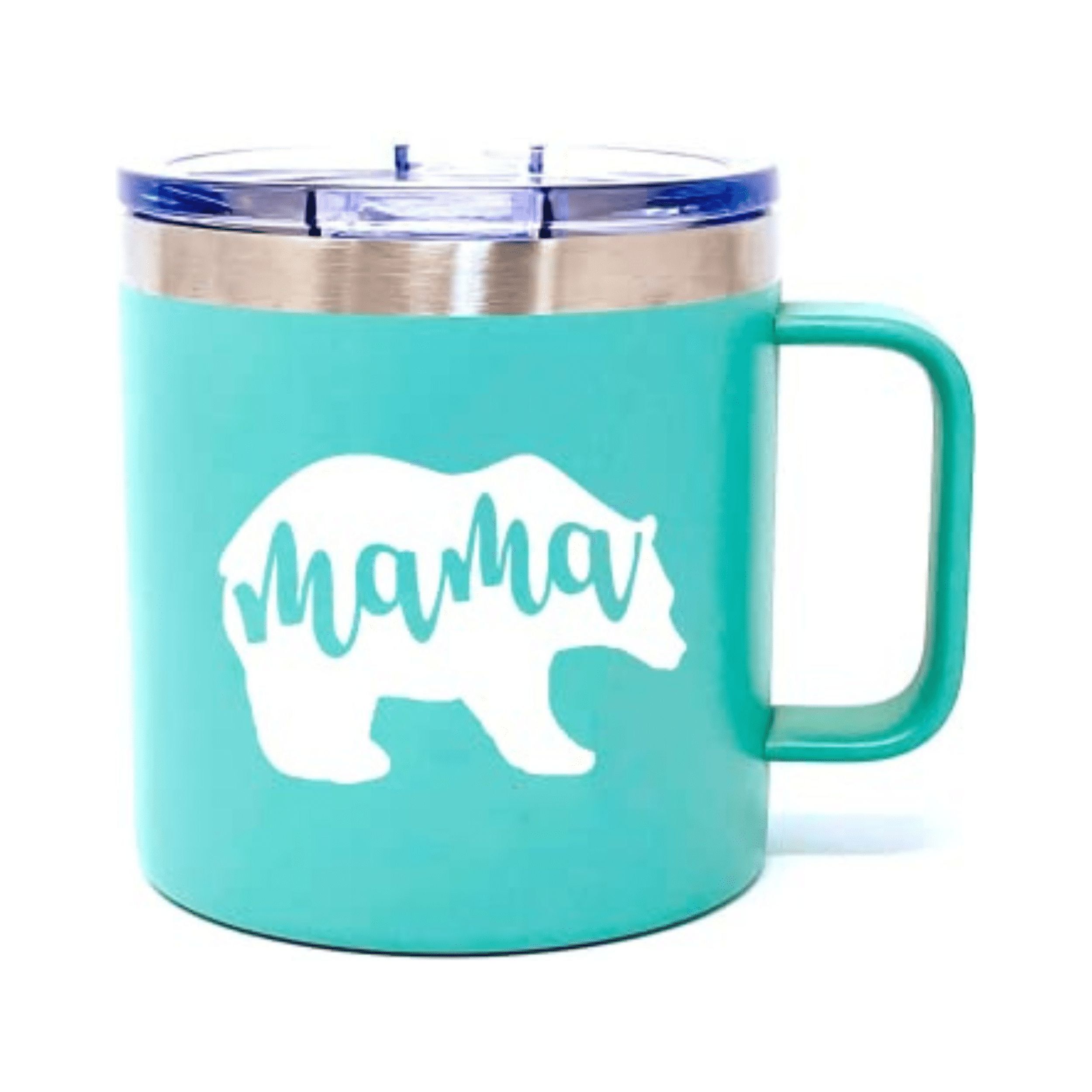 Teal Stainless Steel Mama Bear Travel Tumbler