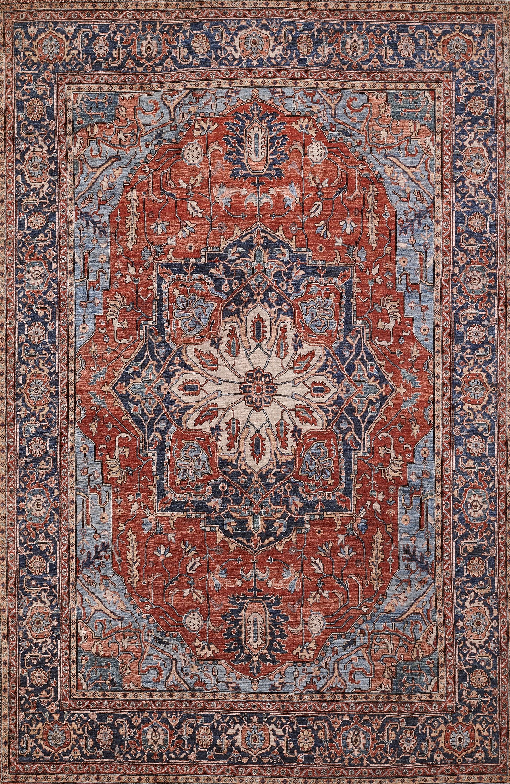 Handmade Reversible Red Synthetic Stain-Resistant Area Rug 3' x 5'