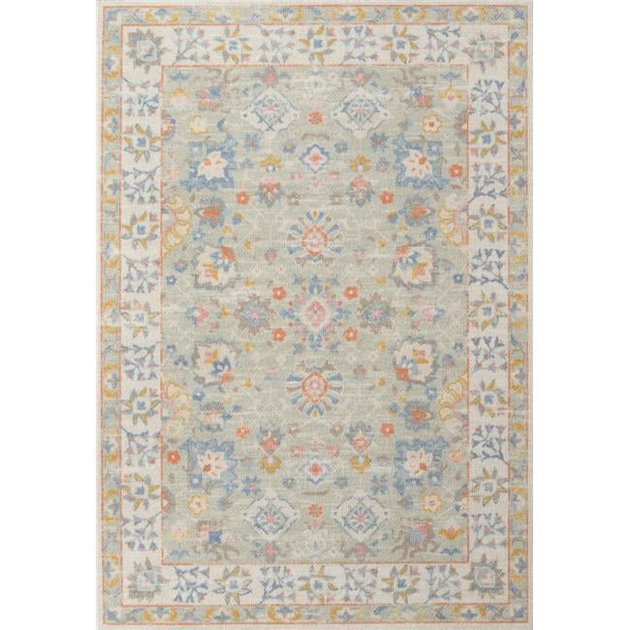 Anatolia Light Blue Wool and Nylon Runner Rug