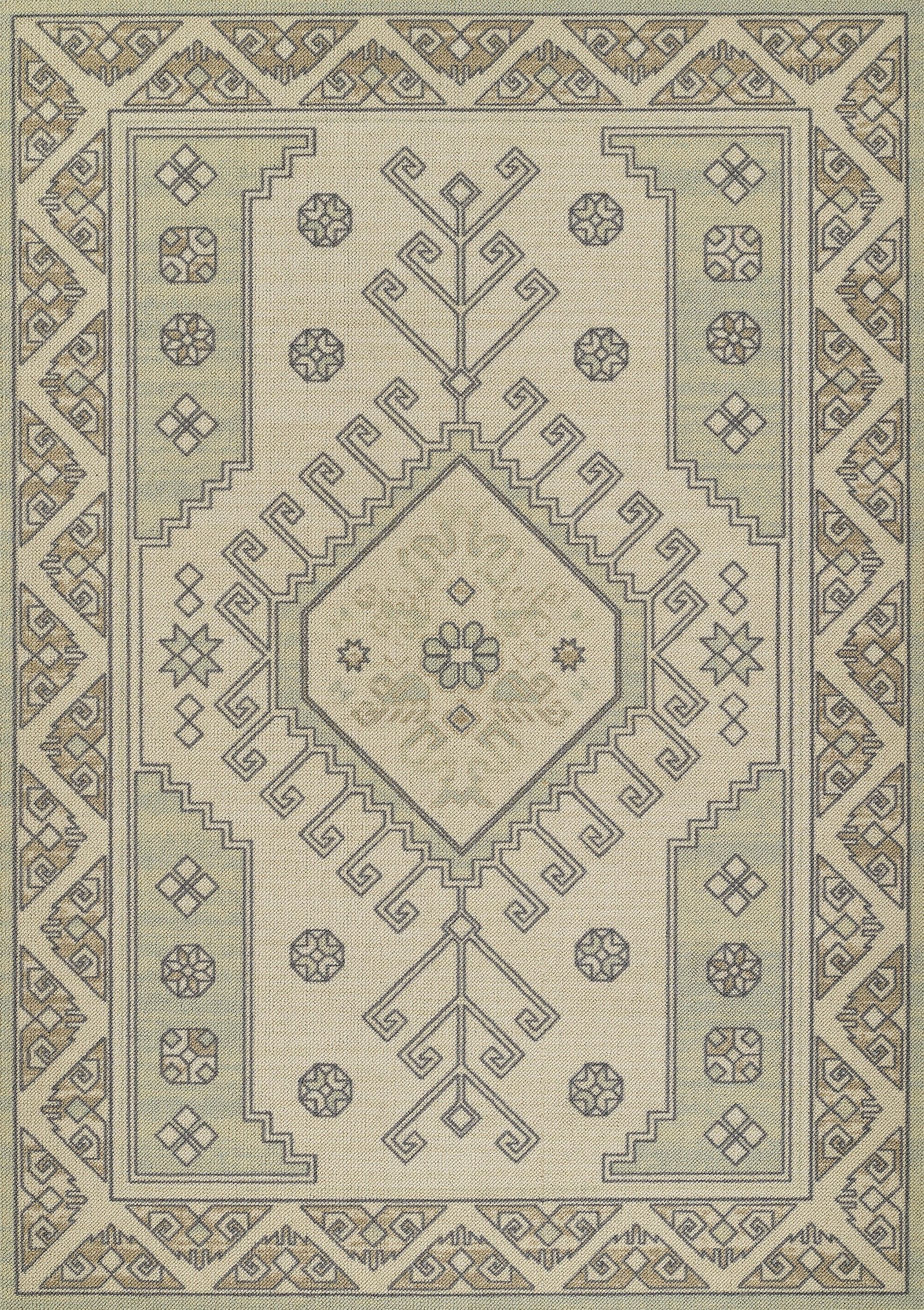 Elysian Blue Medallion 5'3" x 7'6" Wool-Synthetic Blend Area Rug