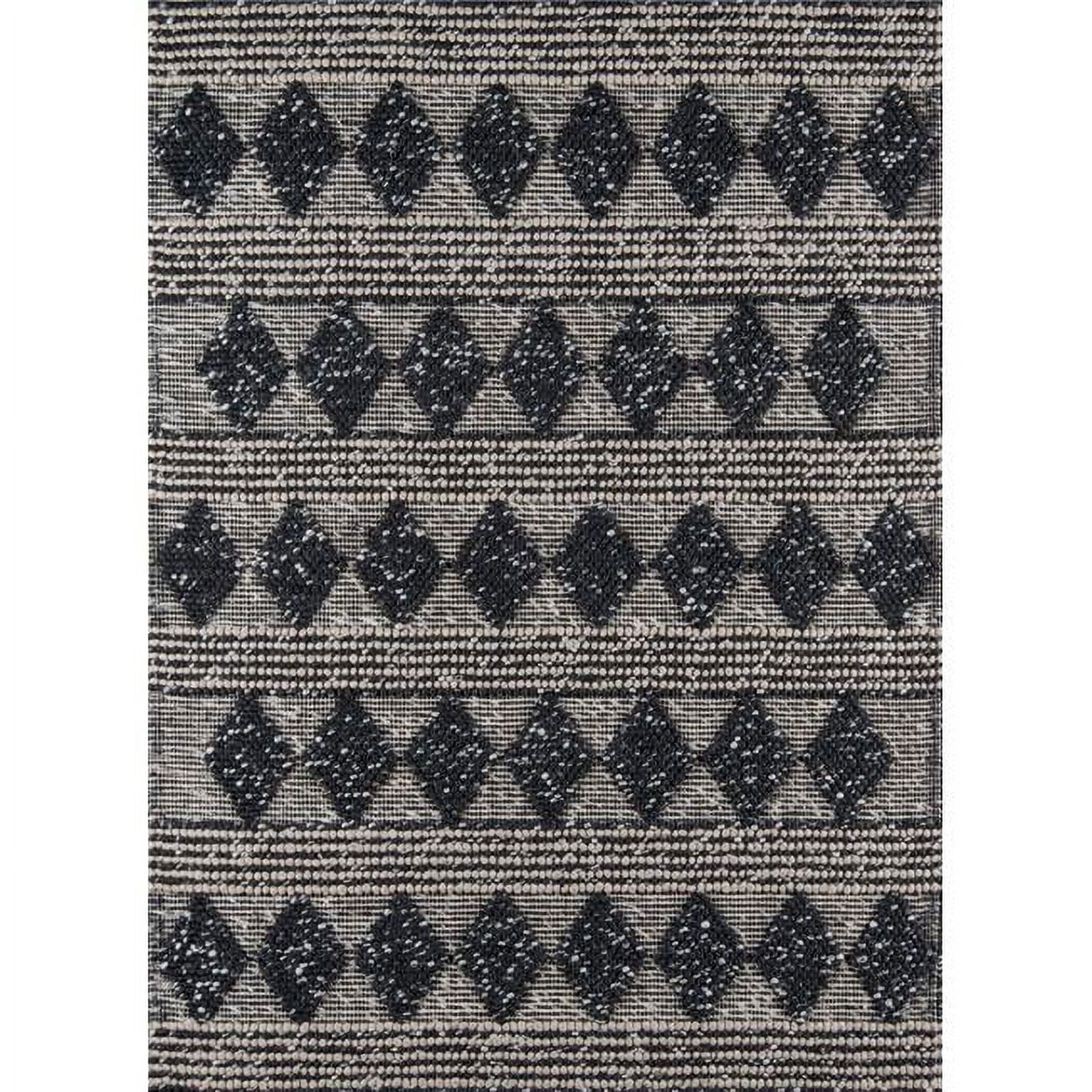 Gray Geometric Tufted Wool and Viscose Area Rug 8' x 10'