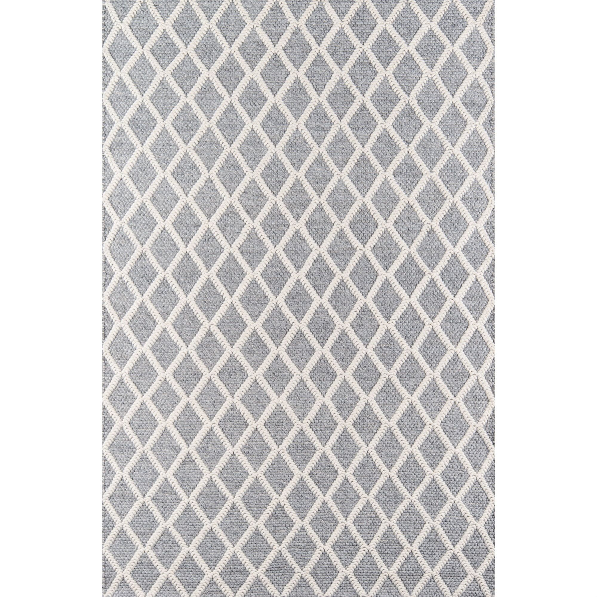 Gray Diamond Tufted Handmade Wool and Viscose 5' x 7' Area Rug