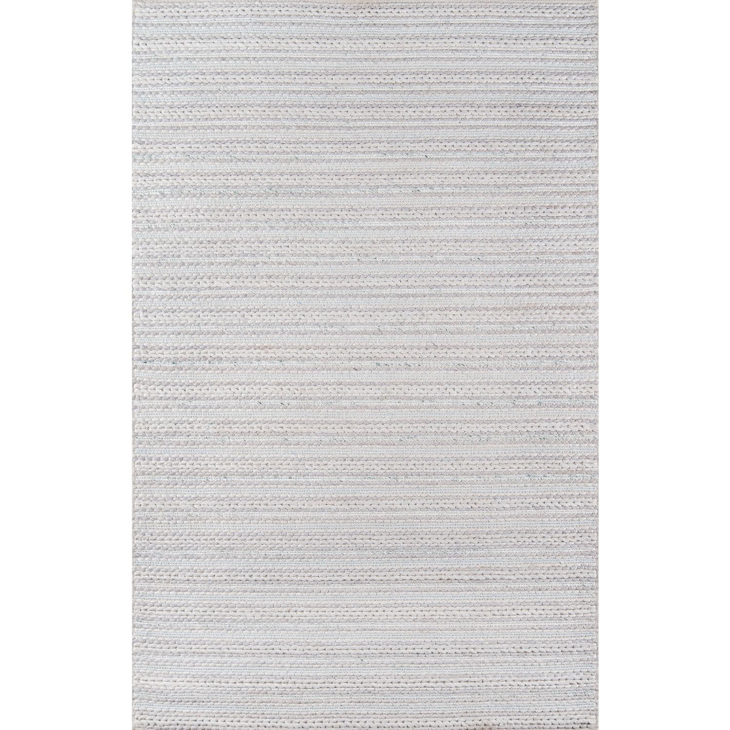 Gray Striped 6' x 9' Handmade Wool and Viscose Rug