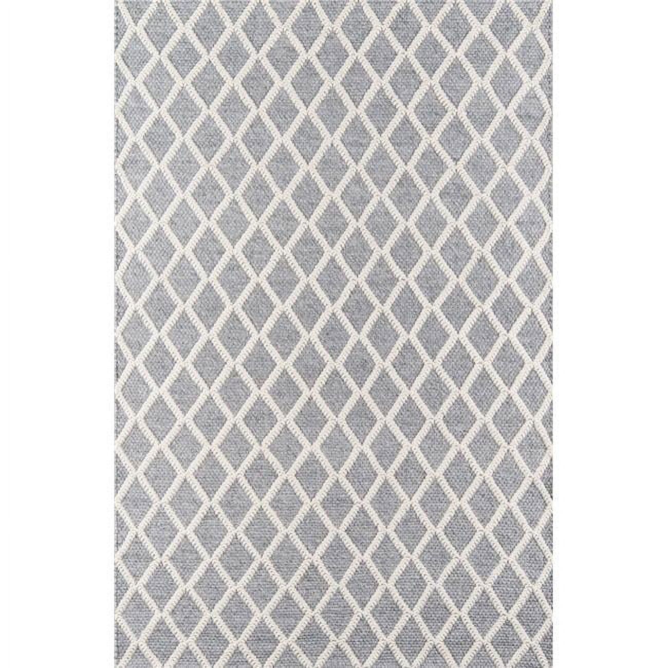 Gray and White Hand-Tufted Wool and Viscose Area Rug, 3' x 5'