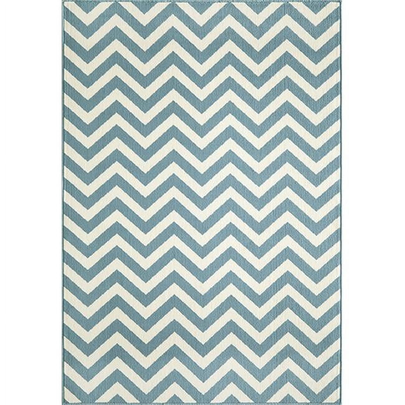 Blue Rectangular Synthetic Stain-Resistant Flat Woven Area Rug