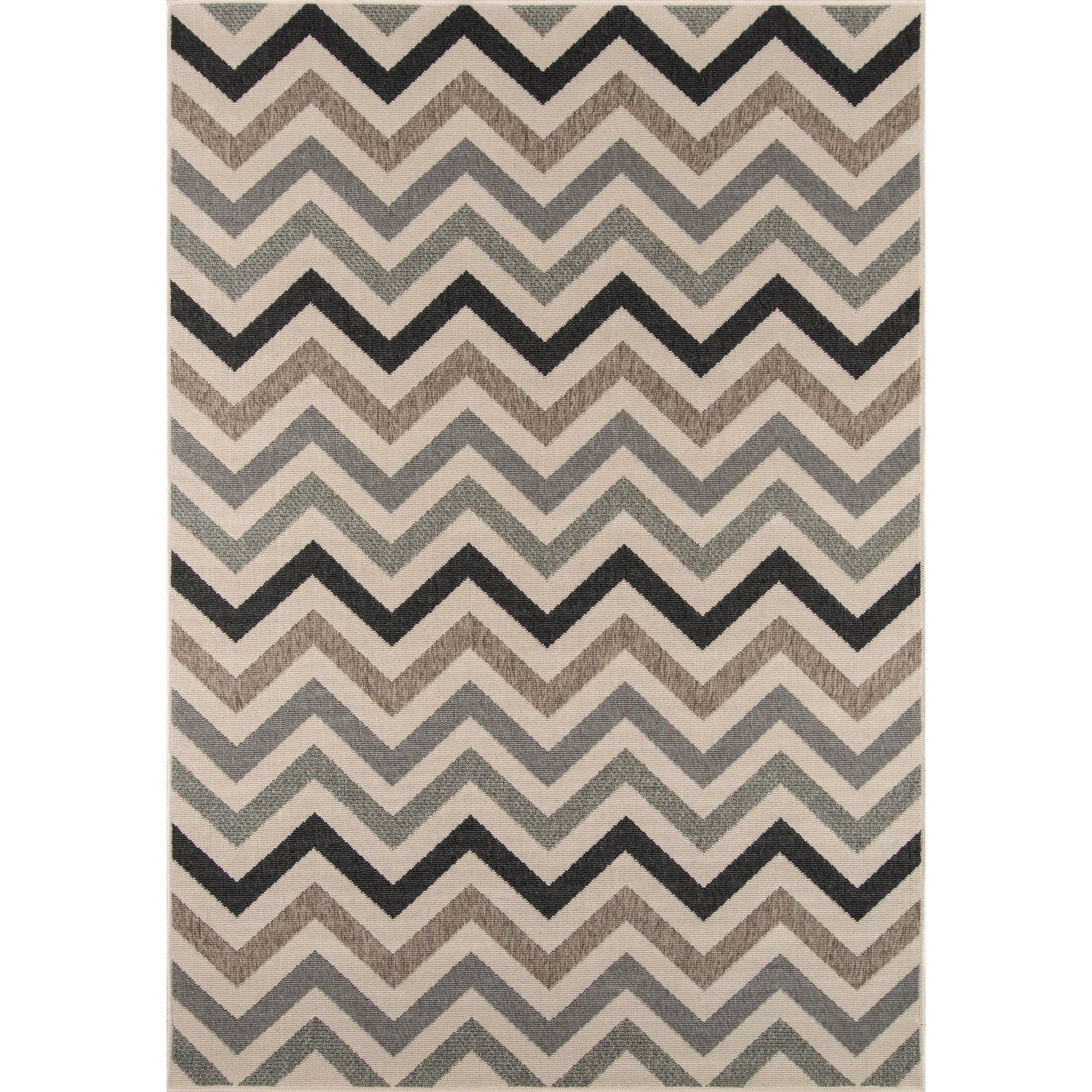 Sage Chevron Easy-Care Synthetic Area Rug 7'10" x 10'10"