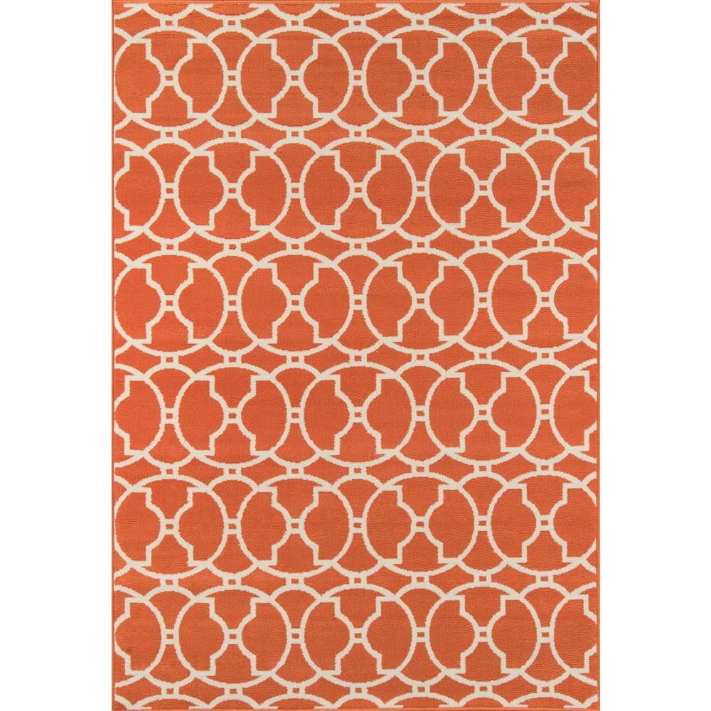 Baja Orange Geometric Indoor/Outdoor Runner Rug