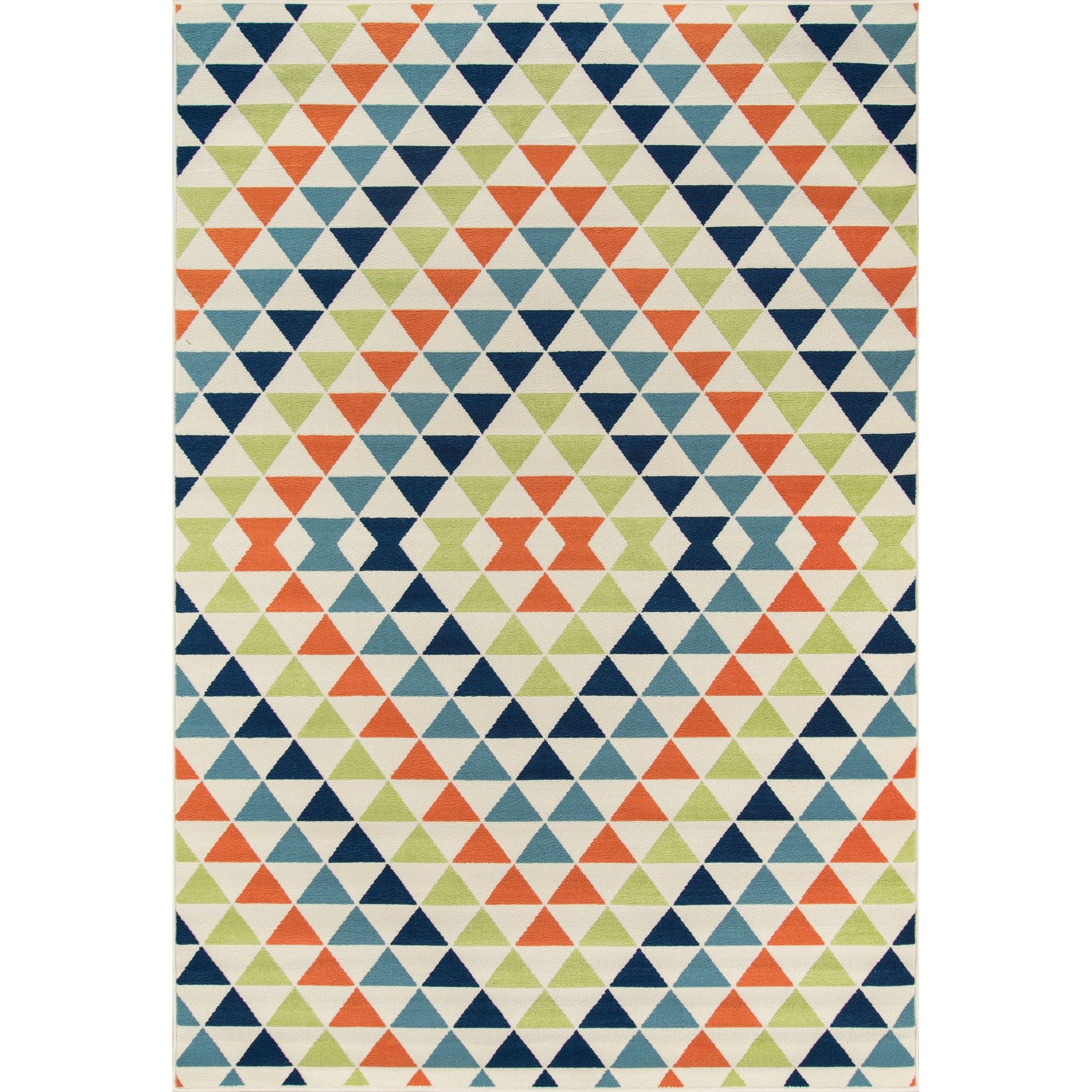 Multicolor Synthetic Diamond Pattern Rectangular Rug 4' x 6'