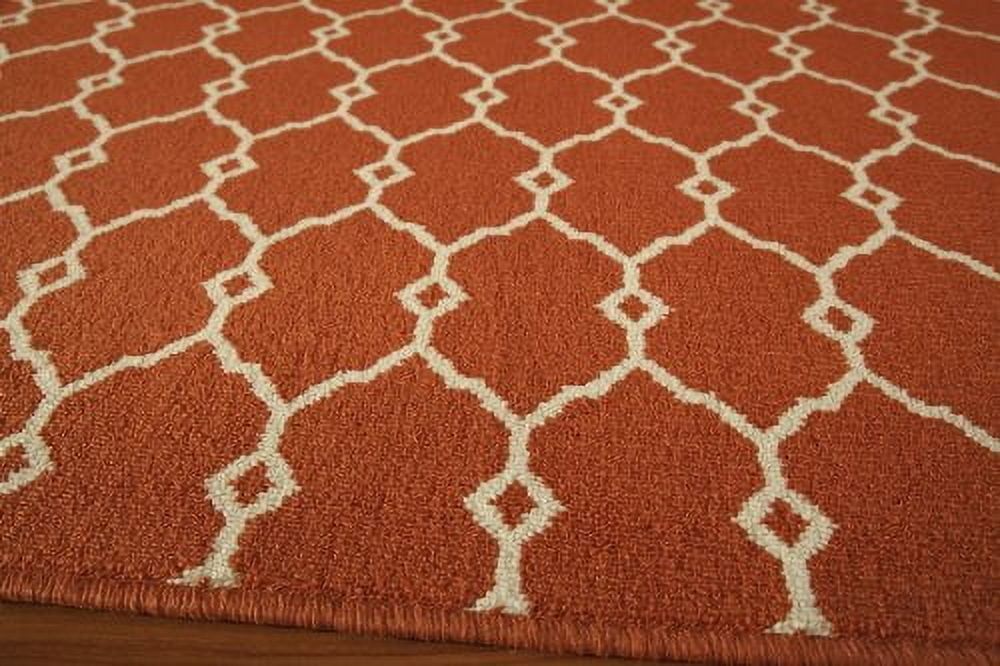 Reversible Orange Trellis Synthetic Area Rug 3'11" x 5'7"