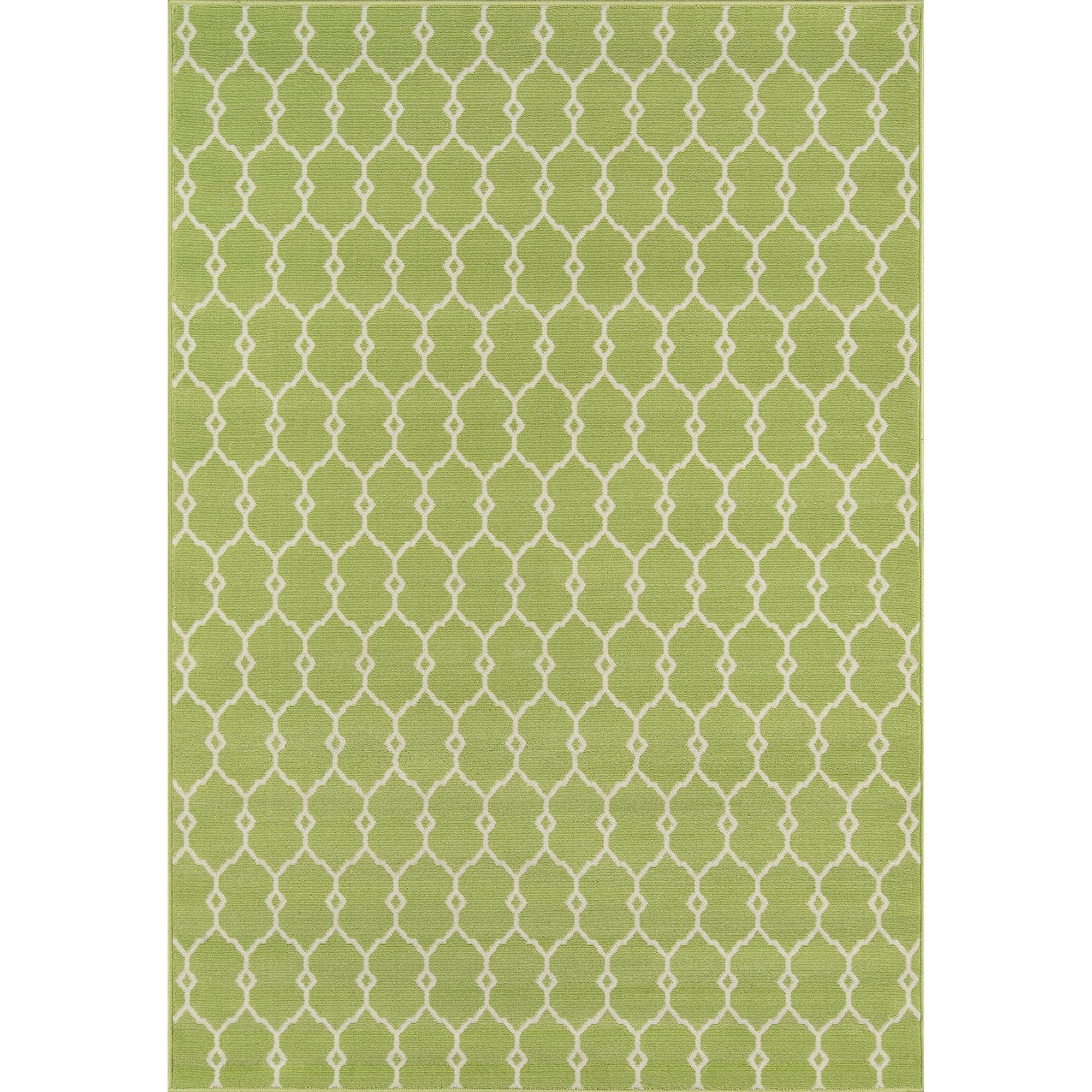 Green Geometric Rectangular Indoor/Outdoor Rug 5'3" x 7'6"