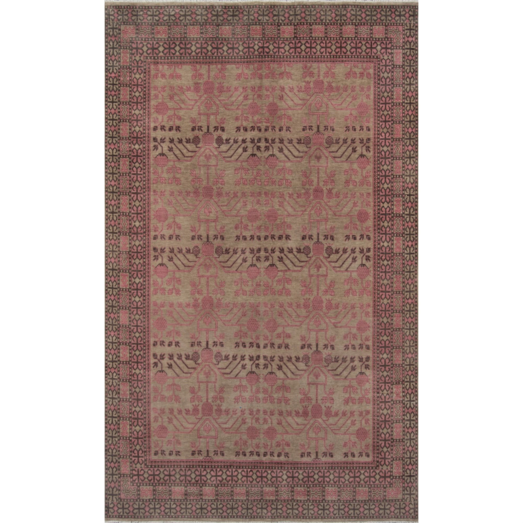 Gray Hand-knotted Wool Rectangular 9' x 12' Area Rug