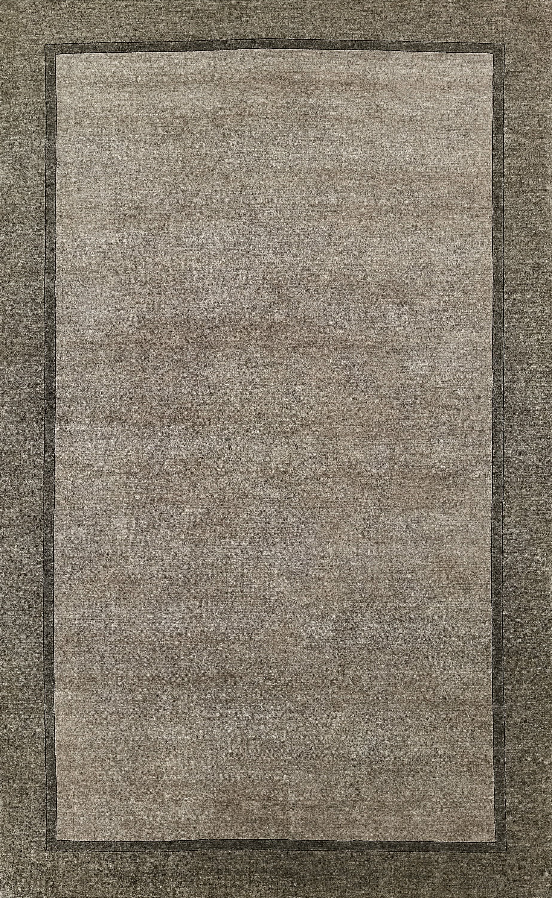 Handmade Gray Wool Rectangular Area Rug 5' x 8'