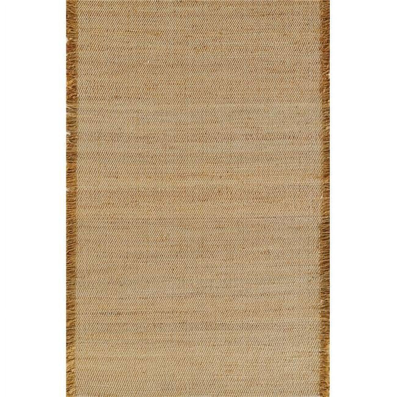 Natural Handwoven Jute and Wool Rectangular Area Rug, 3 x 5 ft