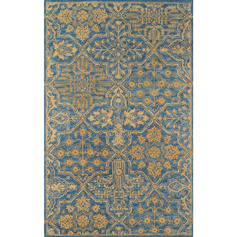 Handmade Blue Wool Moroccan-Inspired Tufted Area Rug