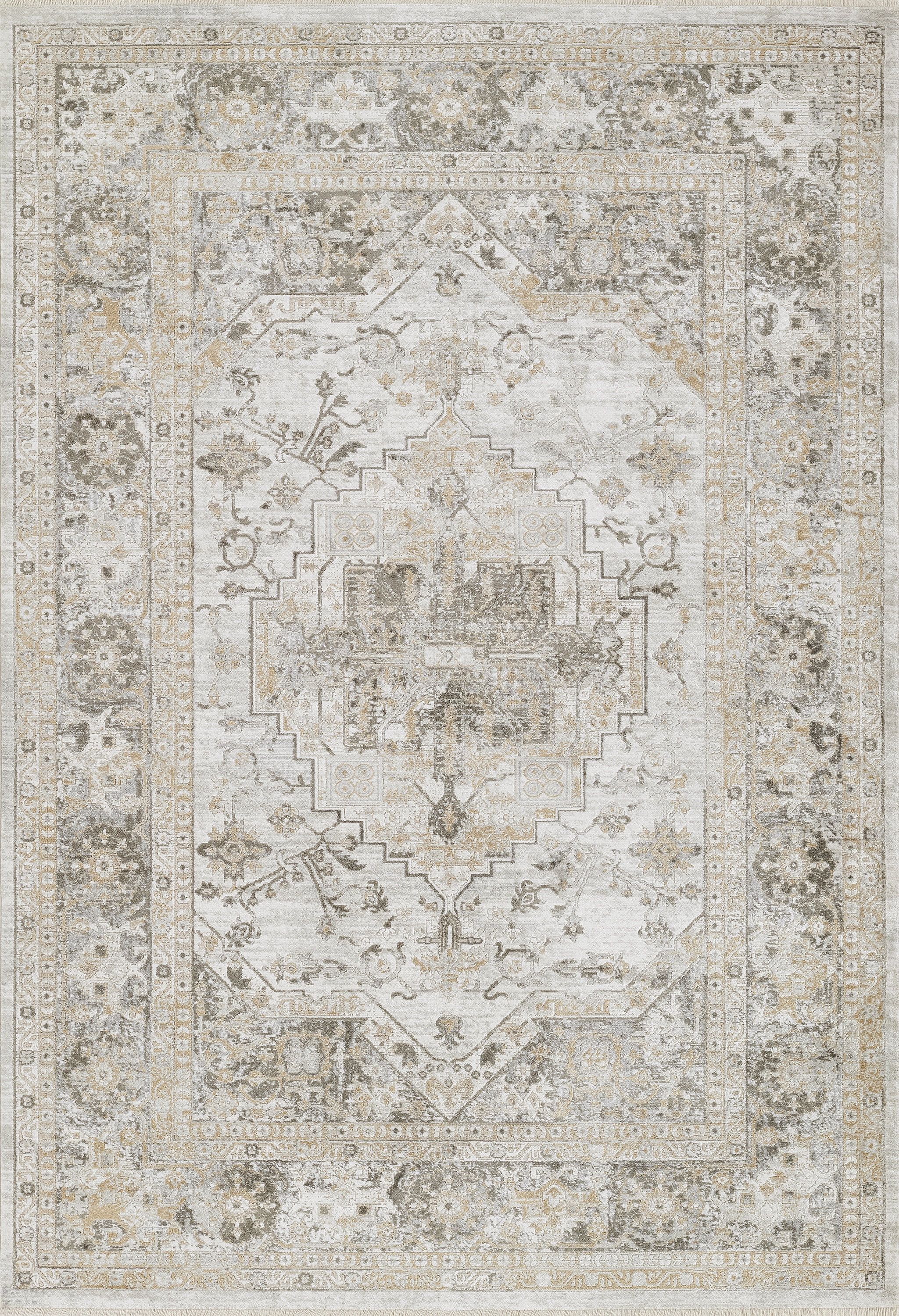 Cambridge Taupe Handmade Viscose Rectangular Area Rug 5'3" X 7'7"