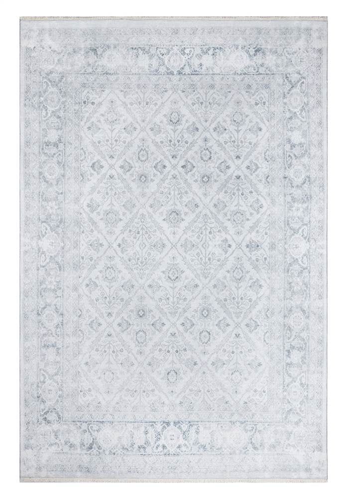 Chandler Hand-Knotted Look Gray Synthetic 5'6" x 8'6" Area Rug