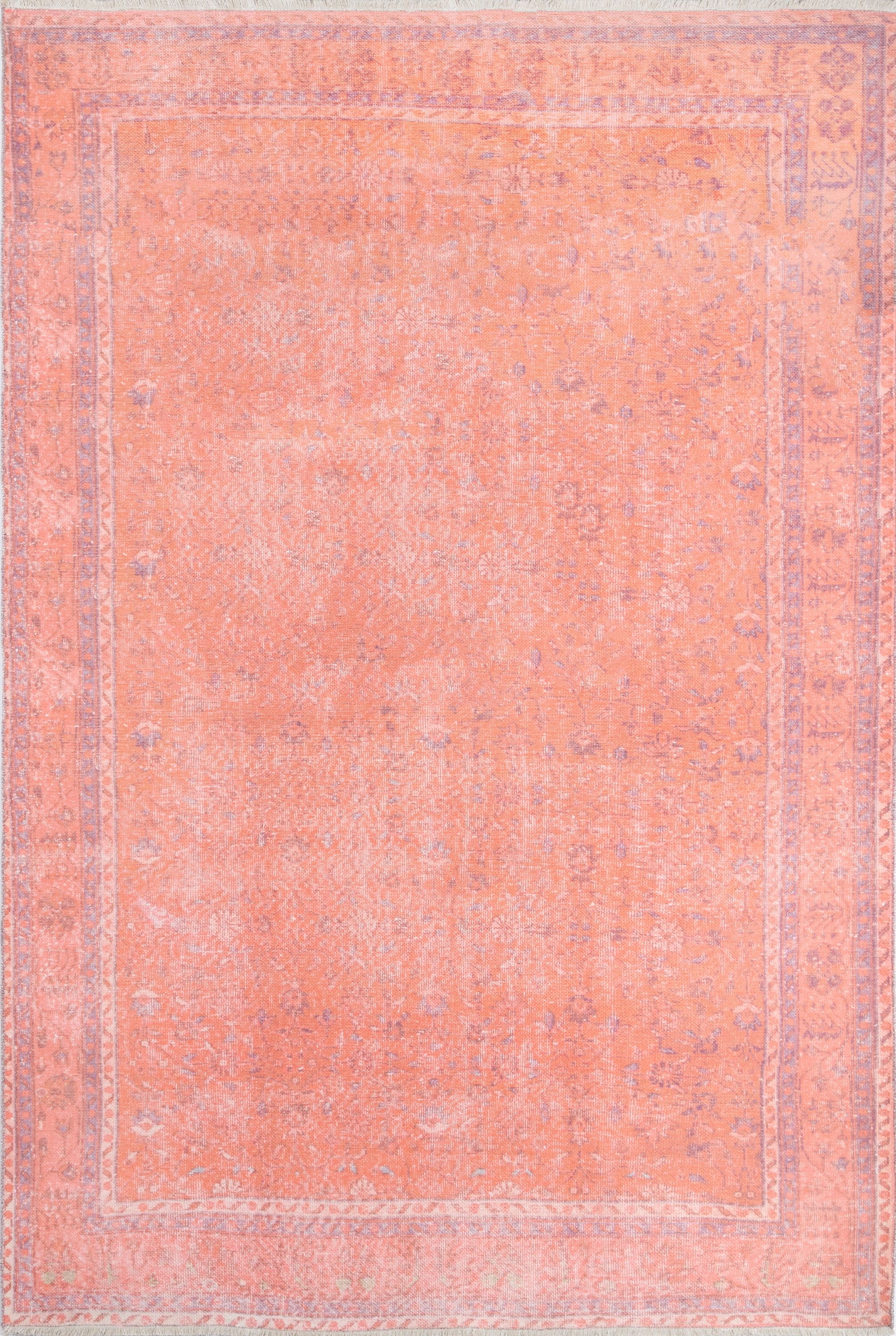 Hand-Knotted Multicolor Synthetic 4' x 6' Area Rug