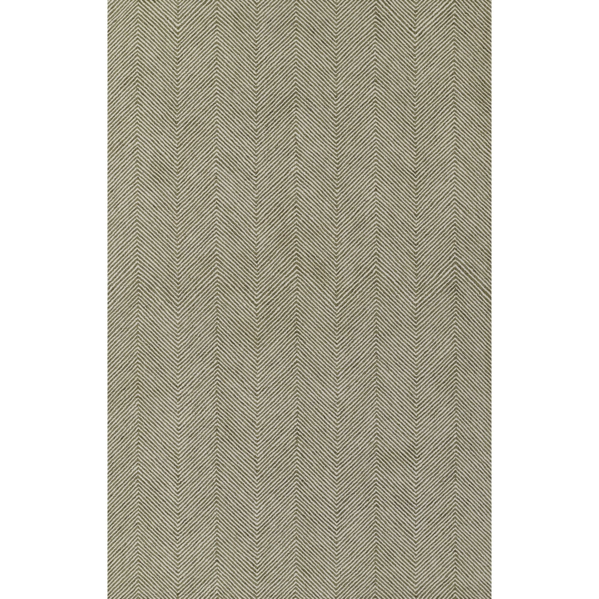 Hand-Tufted Herringbone Green Wool 9' x 12' Area Rug