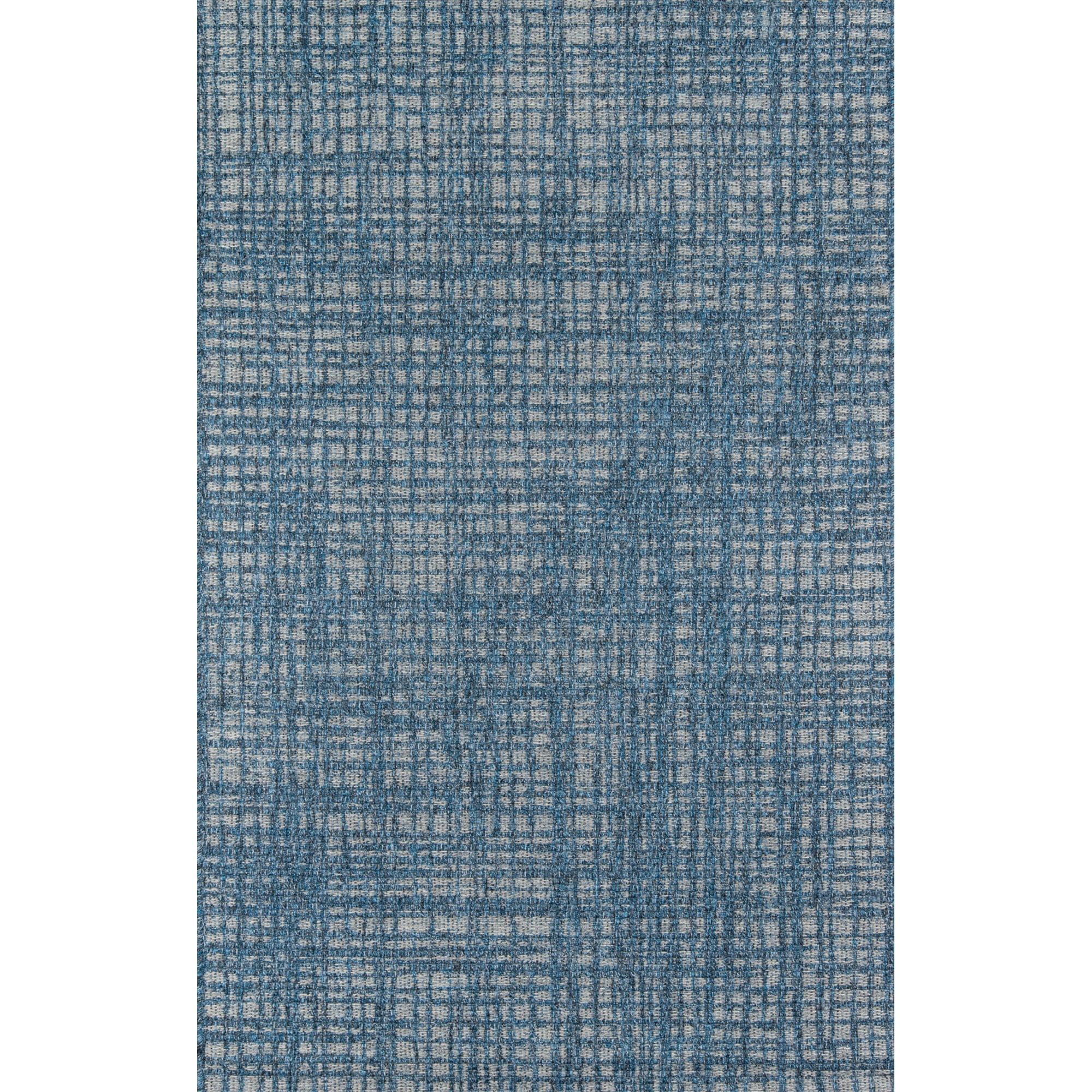 Geometric Blue Rectangular Easy-Care Wool Blend Area Rug