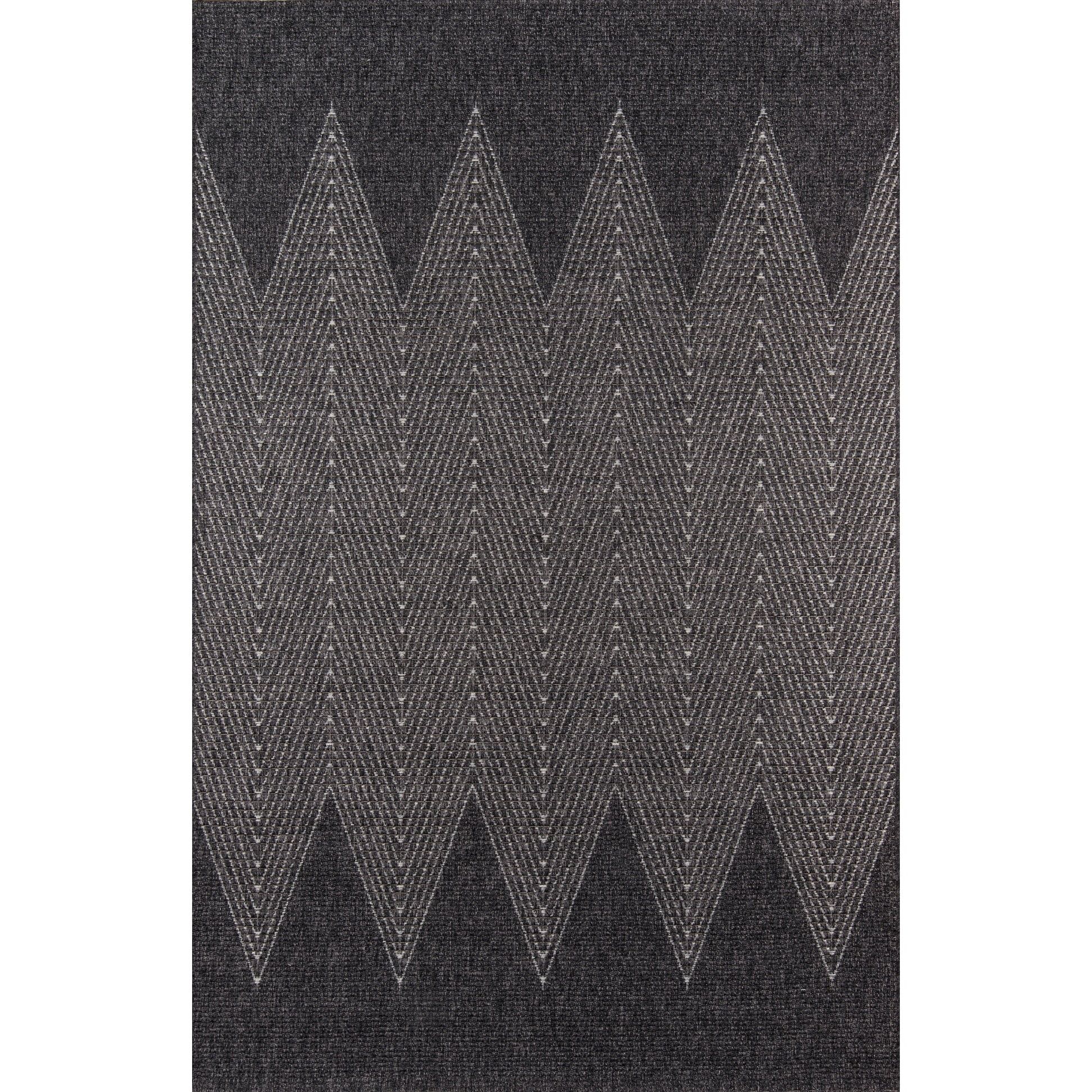 Charcoal Geometric Indoor Outdoor Polypropylene Area Rug 9'10" x 13'2"