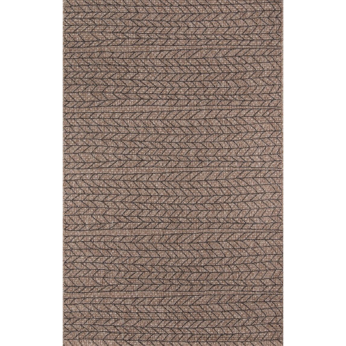 Contemporary Braided Black Geometric Synthetic Rectangular Rug