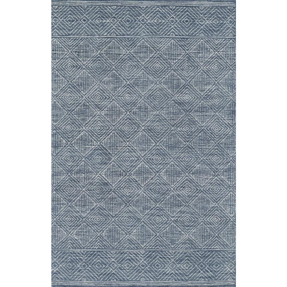 Handmade Denim Wool Geometric Rectangular Area Rug 3'6" x 5'6"