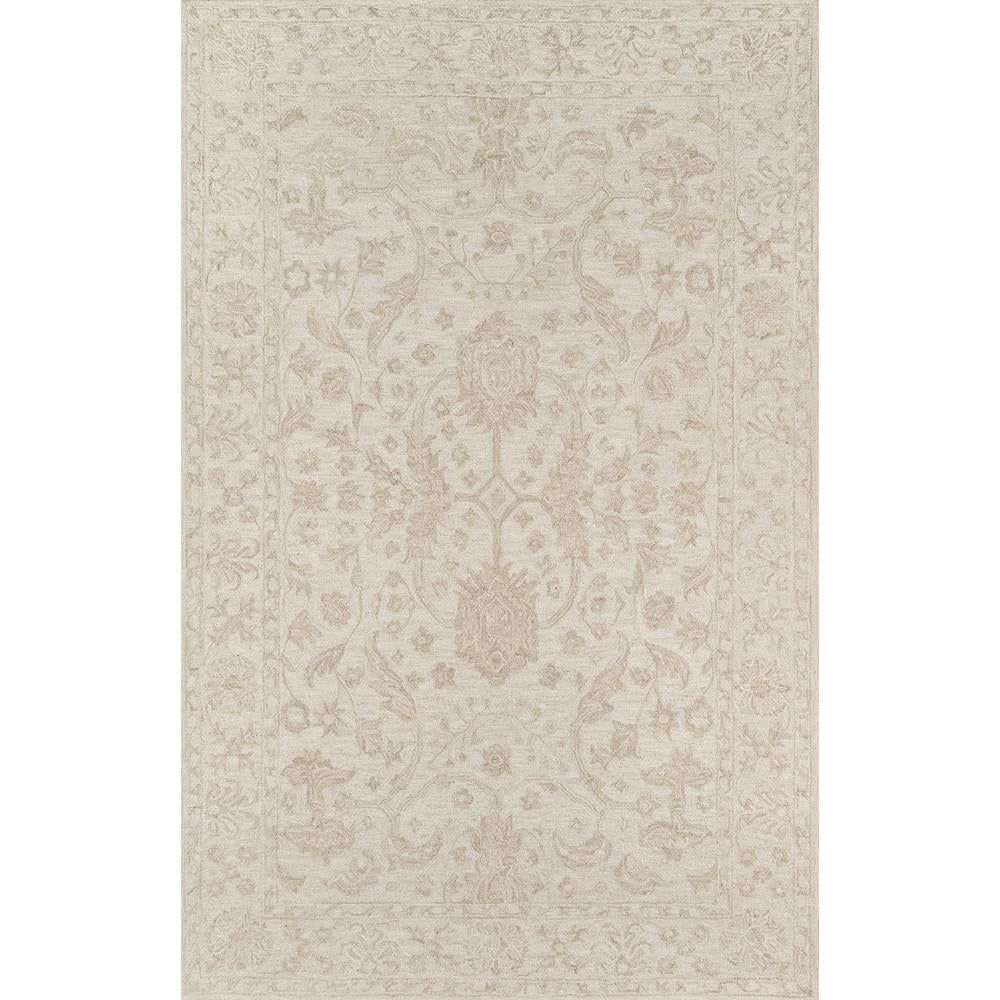 Beige Handmade Wool Tufted Rectangular Area Rug 8' x 11'