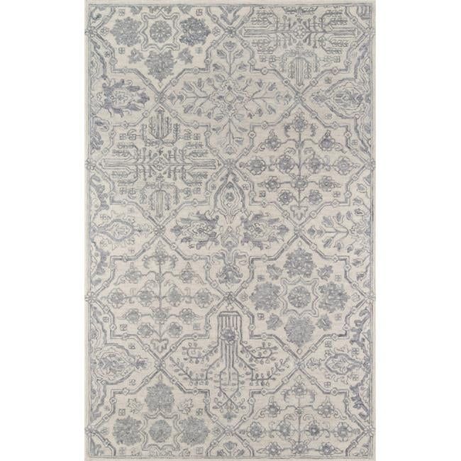 Handmade Tufted Moroccan-Inspired Gray Wool Rectangular Rug