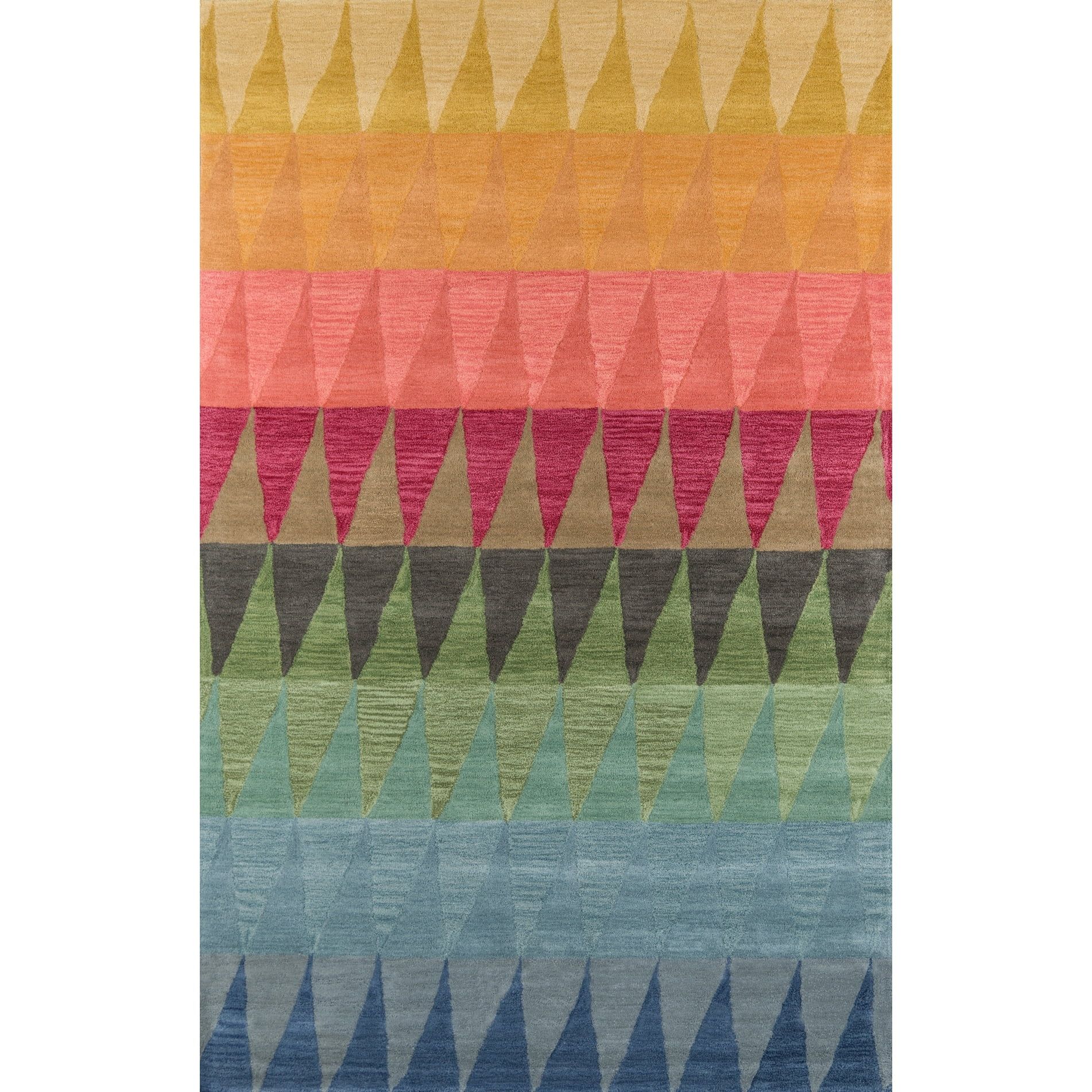 Handmade Multicolor Geometric Wool Tufted Area Rug 3'6" x 5'6"