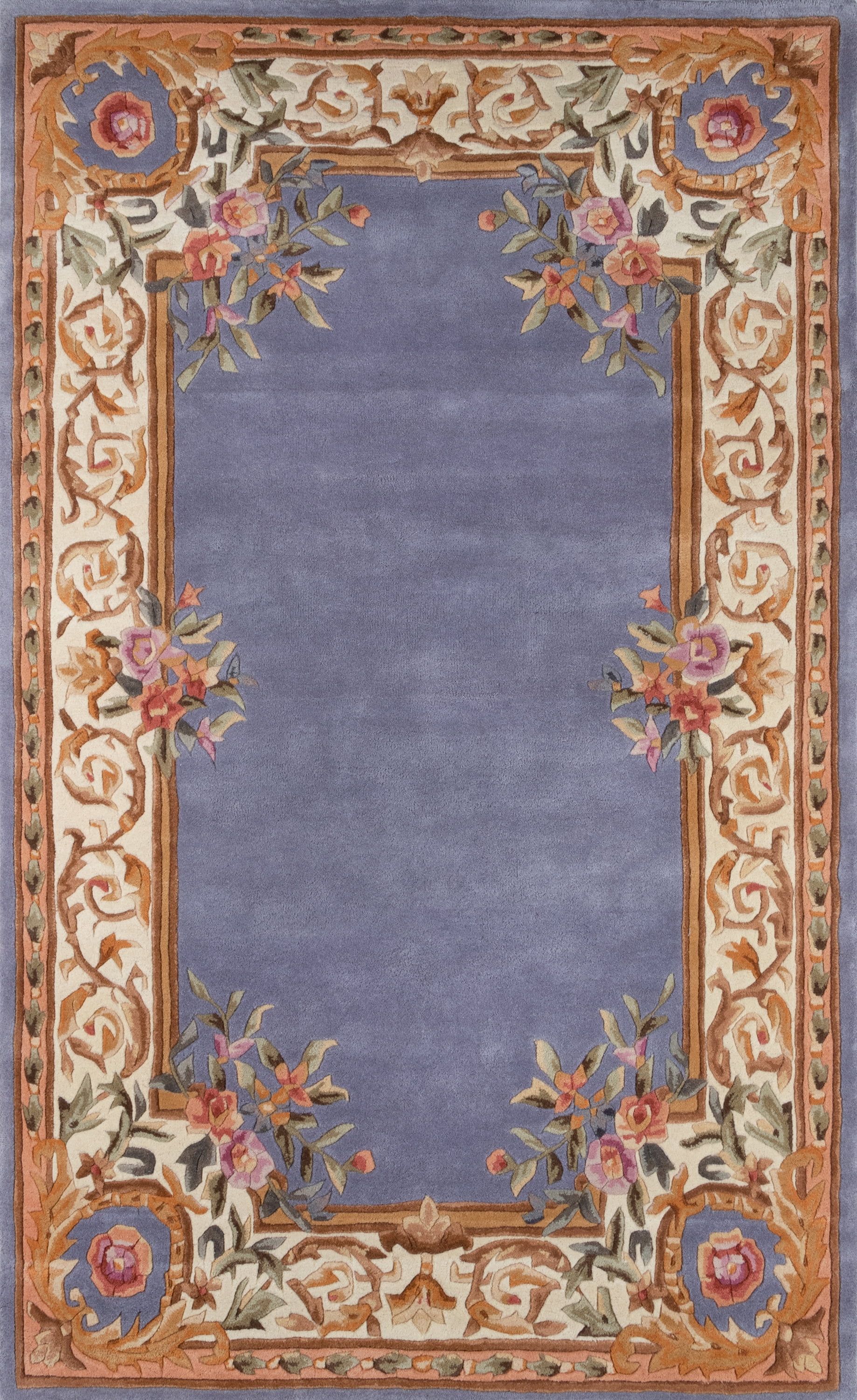 Harmony Hand-Tufted Wool Floral Blue Rectangular Area Rug 3'6" x 5'6"