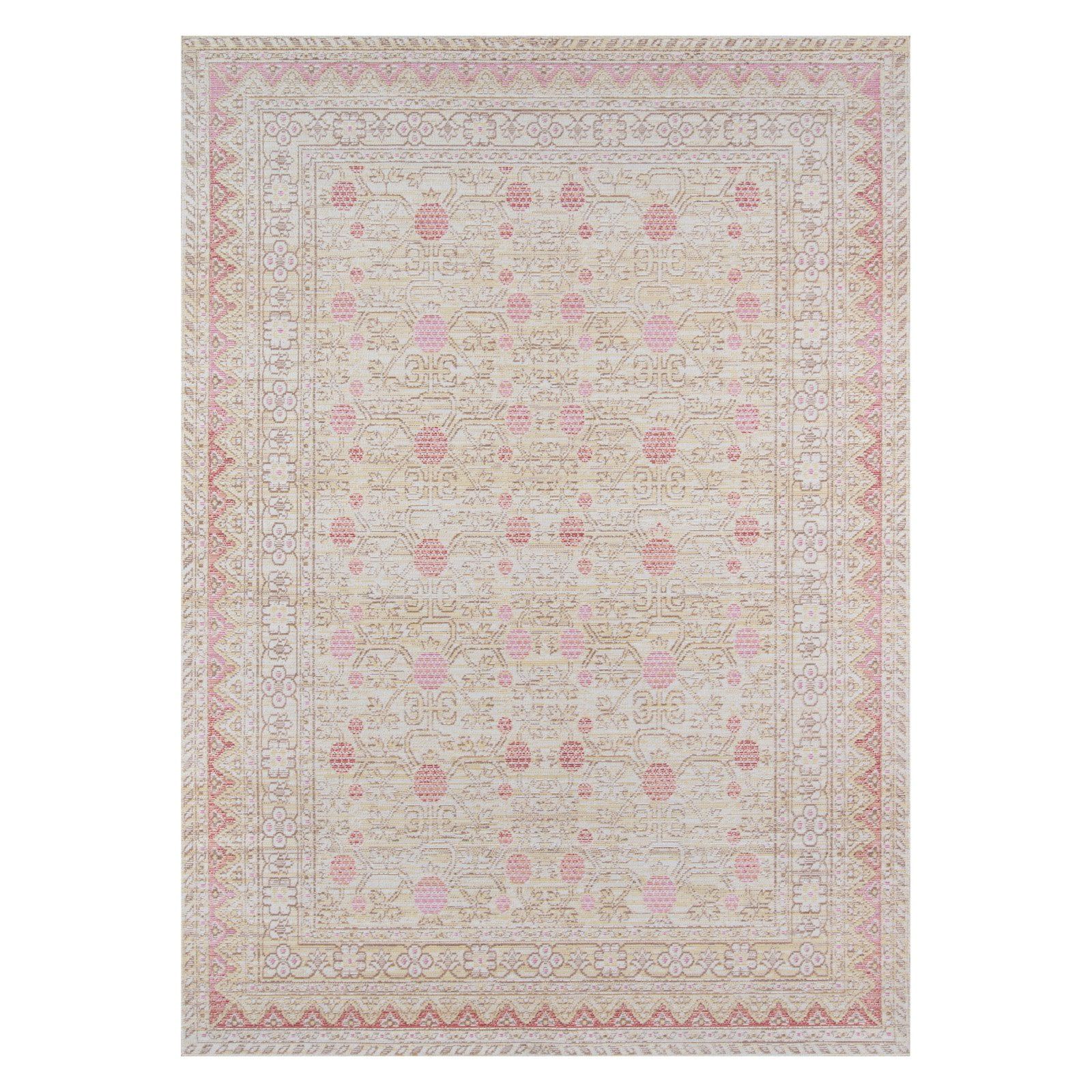 Handmade Pink Tufted Synthetic Rectangular Rug 7'10" x 10'6"