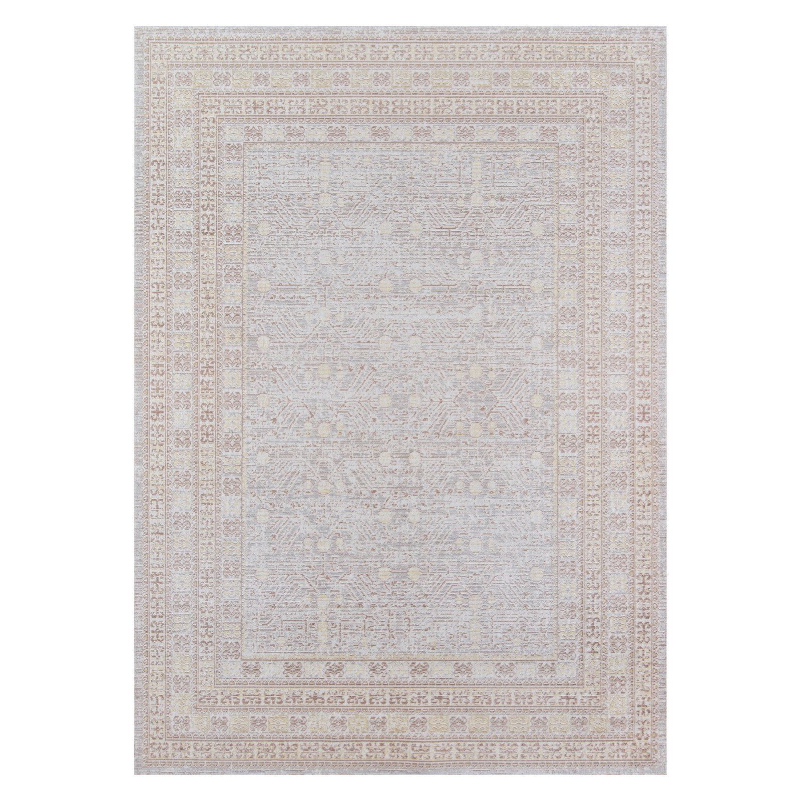 Elegant Gray Rectangular Synthetic 7'10" x 10'6" Stain-Resistant Rug