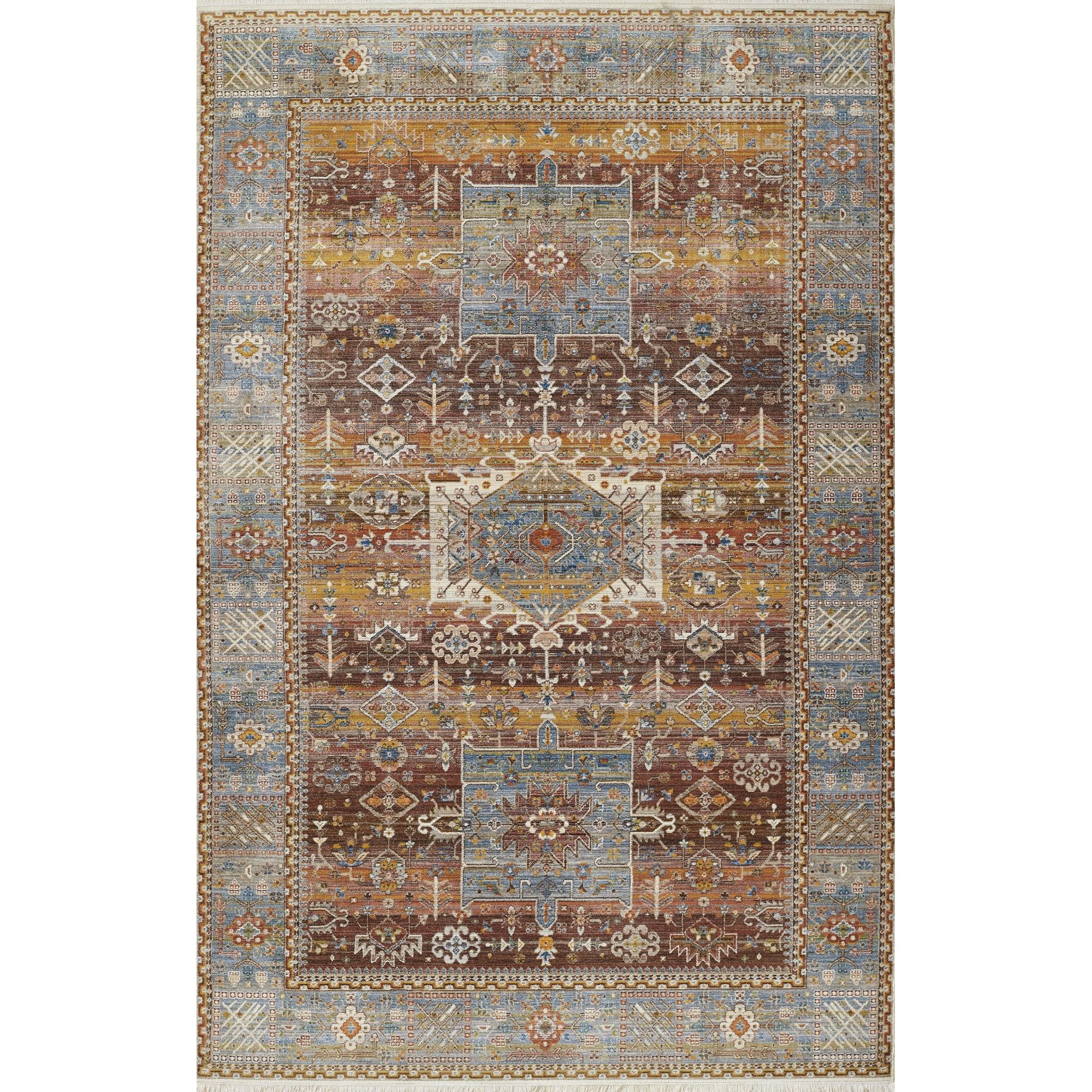 Izmir Multi-Color Wool and Synthetic Rectangular Rug 2 ft x 3 ft