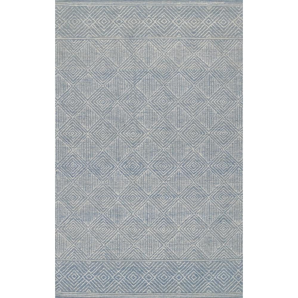 Handmade Mallorca Geometric Blue Wool Area Rug - 36x24