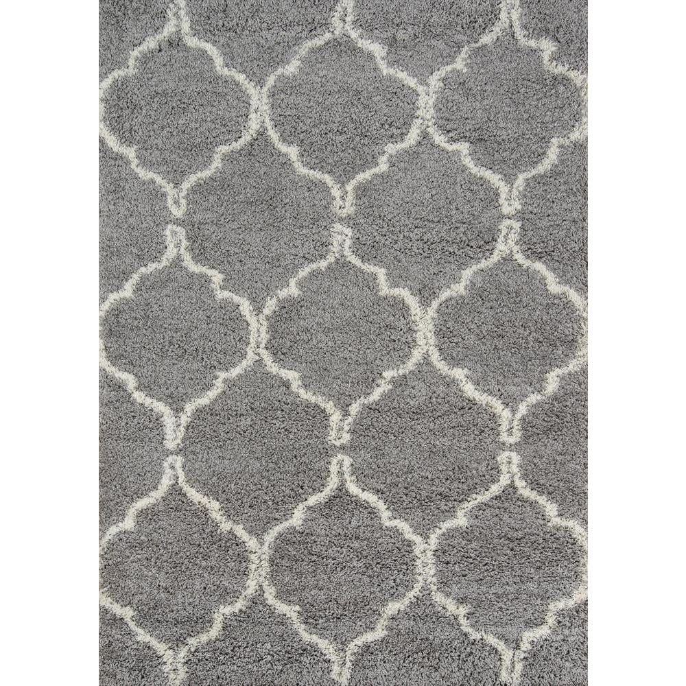 Gray Geometric Tufted Shag Rectangular Area Rug 7'10" x 9'10"