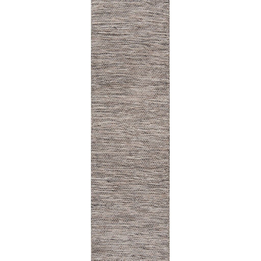 Natural Wool Flatweave Geometric Runner Rug