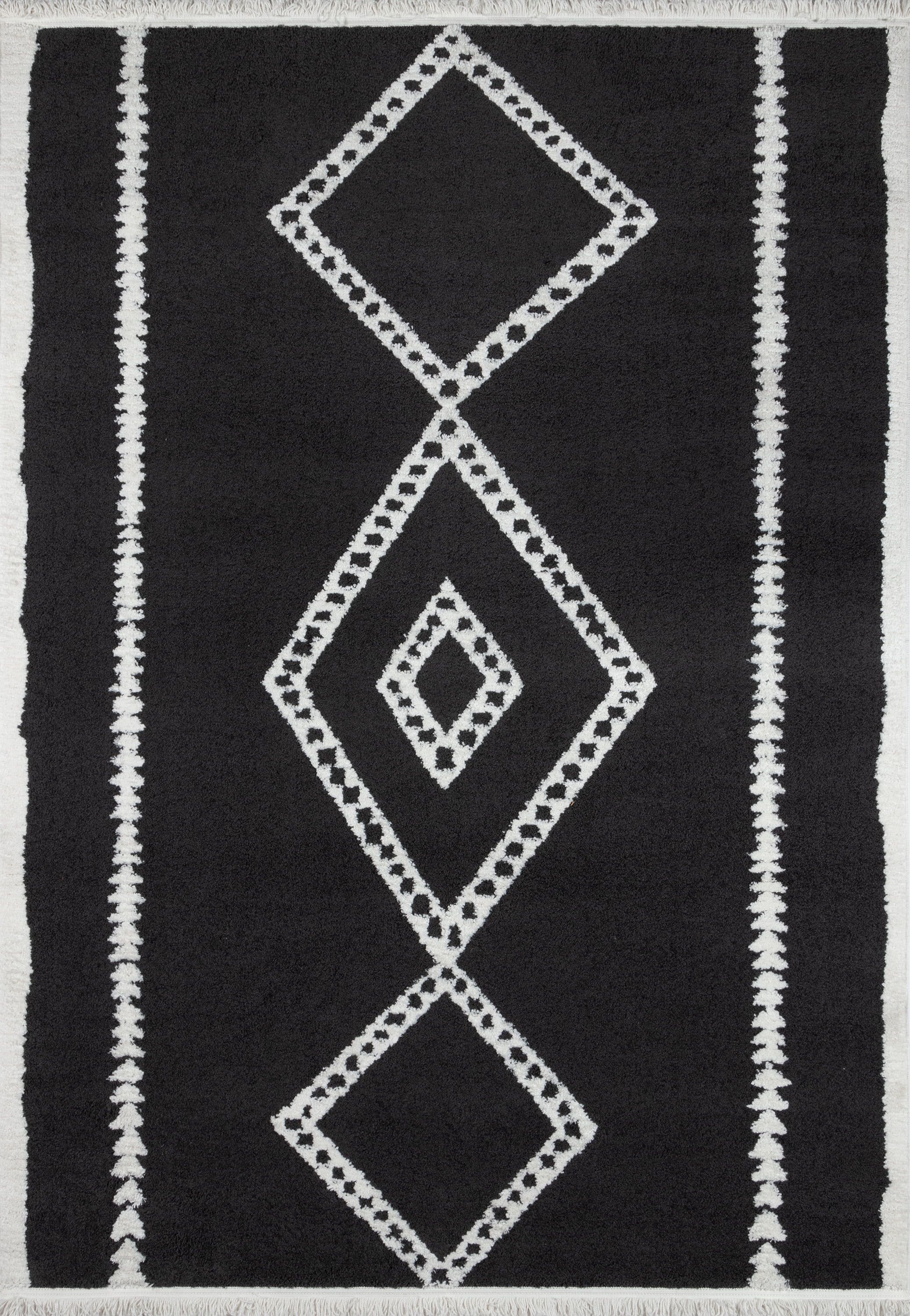 Monaco Visionary Black Synthetic 3'3" x 5' Tribal Area Rug