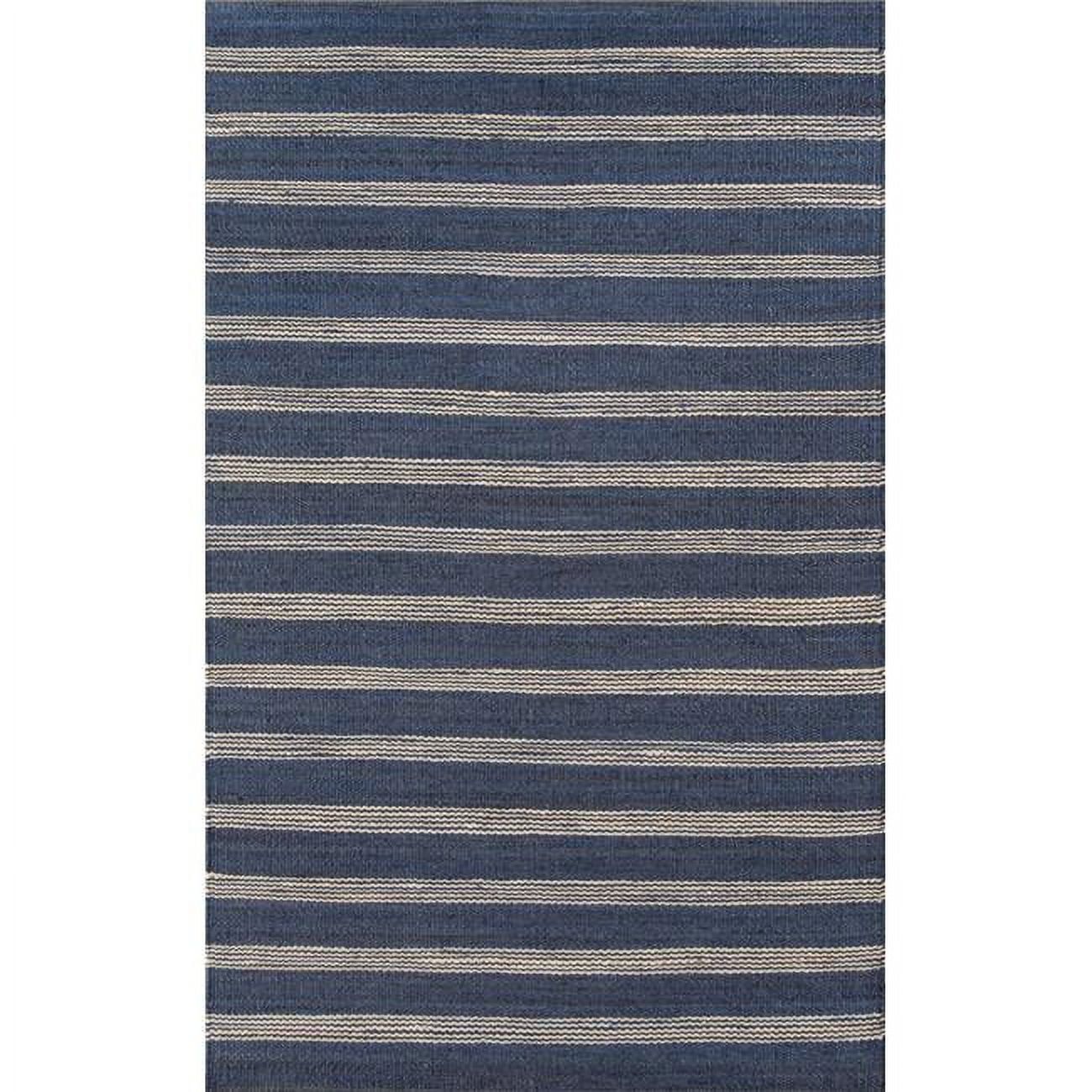 Handmade Navy Stripe 5' x 7' Jute Area Rug