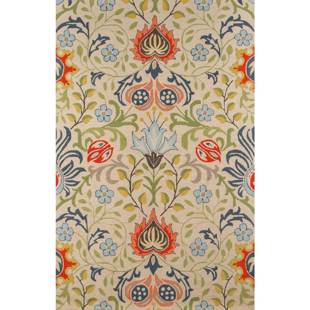 Hand-Tufted Victorian Wool Rectangular Rug in Blue