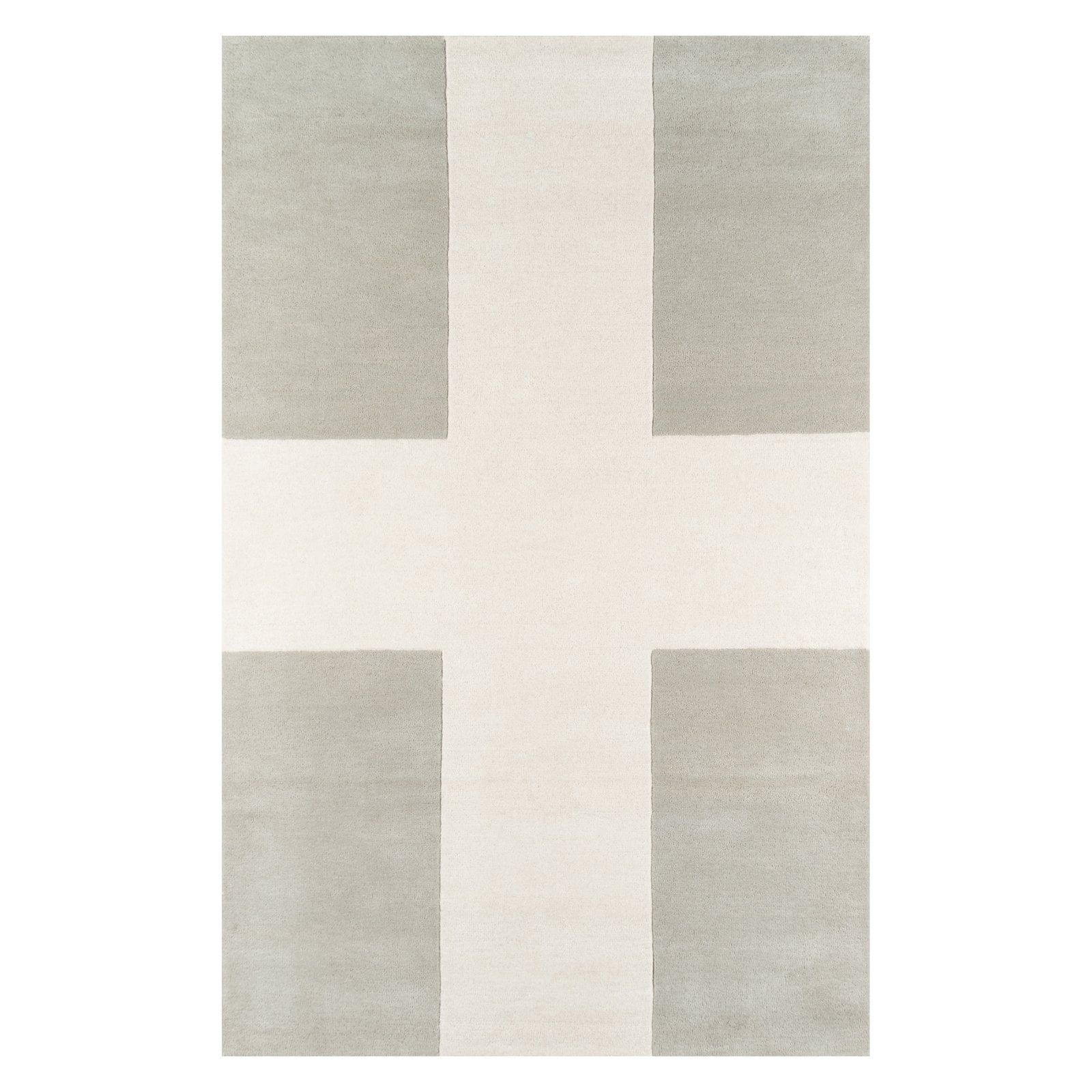 Gray and Off-White Hand-Tufted Wool Area Rug