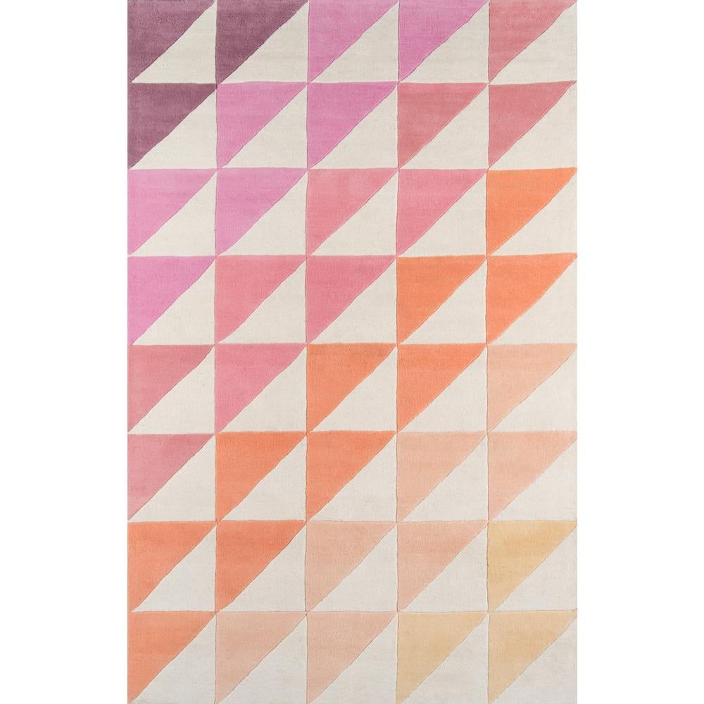 Handmade Red and Pink Wool 9' x 12' Geometric Rug